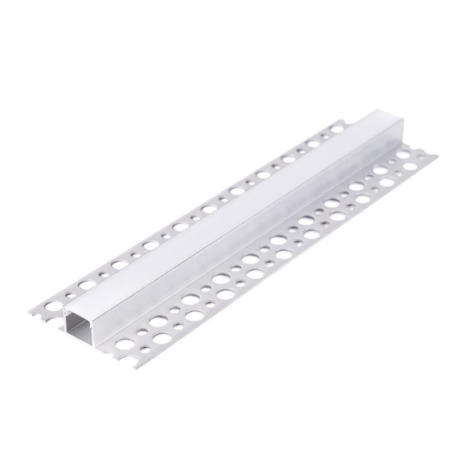 1 m Aluminiumprofil zum Einbau | Inkl. weißem Diffusor | KG02 | Silber