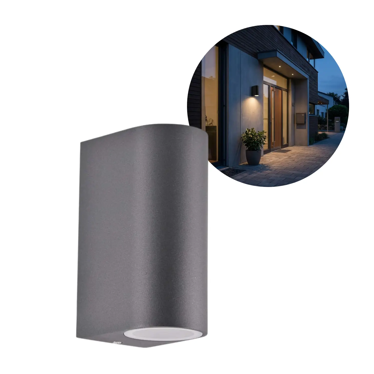 Grijze wandlamp voor buiten | Boston | 2xGu10