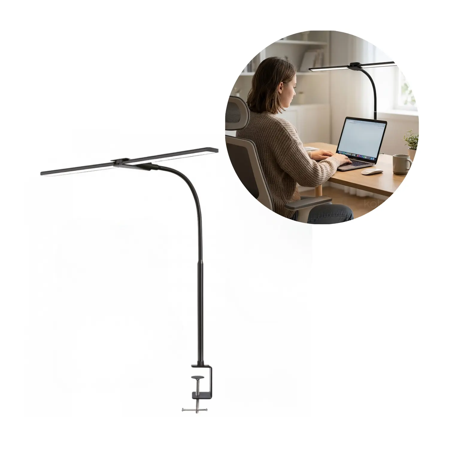 Skrivebordslampe LED | 800lm | 14W | Sort