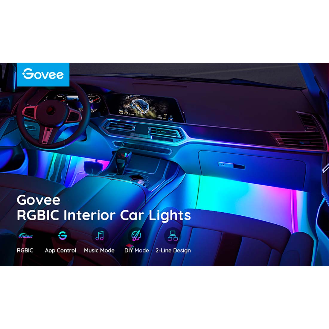 Govee Interior Car Light RGBIC Bluetooth (H7090)