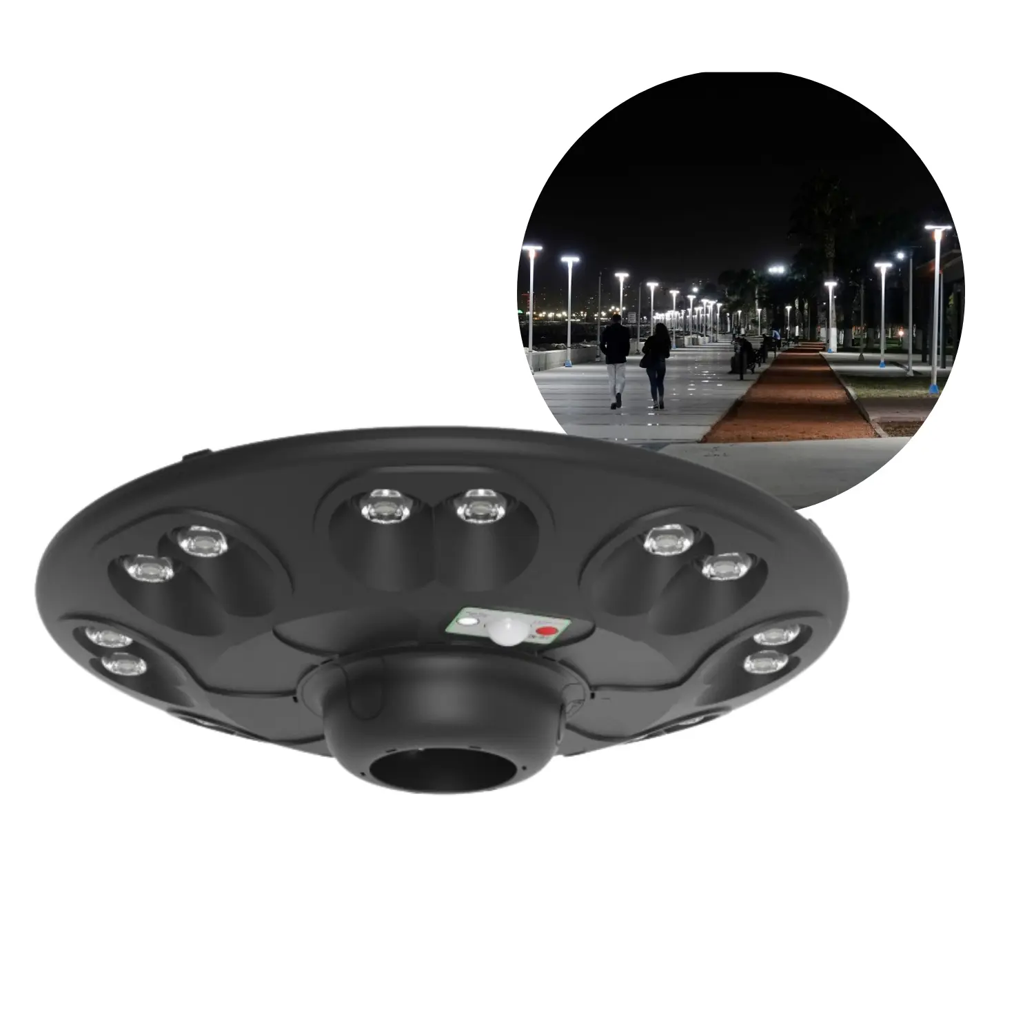 Straßenlampe Solar | 4000K | 1500lm | IP54 | Dämmerungs- und Bewegungssensor | LUVIA | Schwarz