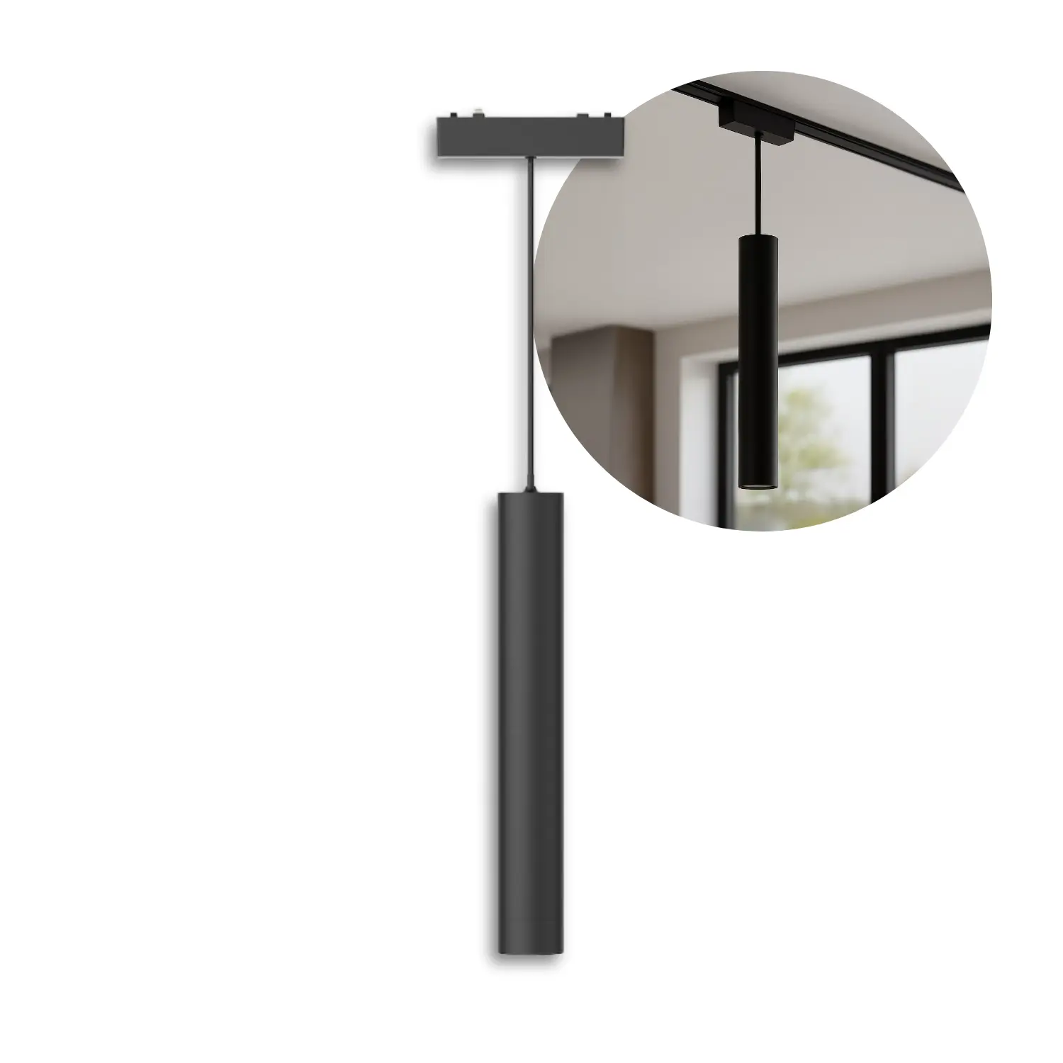 Hanglamp voor SlimTrack railsysteem | 24V | CCT | 400lm | 6W | Zwart