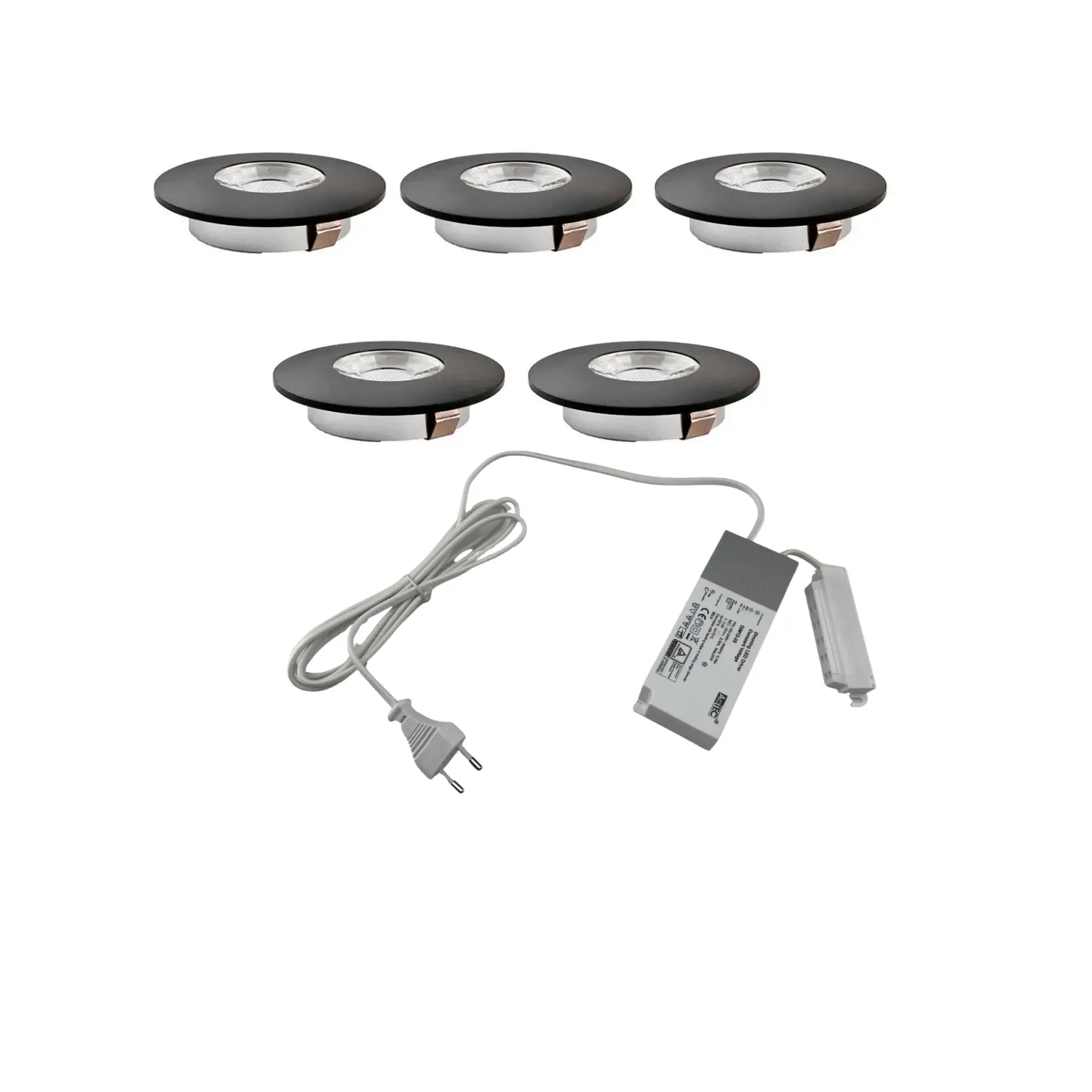 MITO Furniture Spot 5 st inkl. drivdon &amp; fördelare | LED | Dimbar | Svart