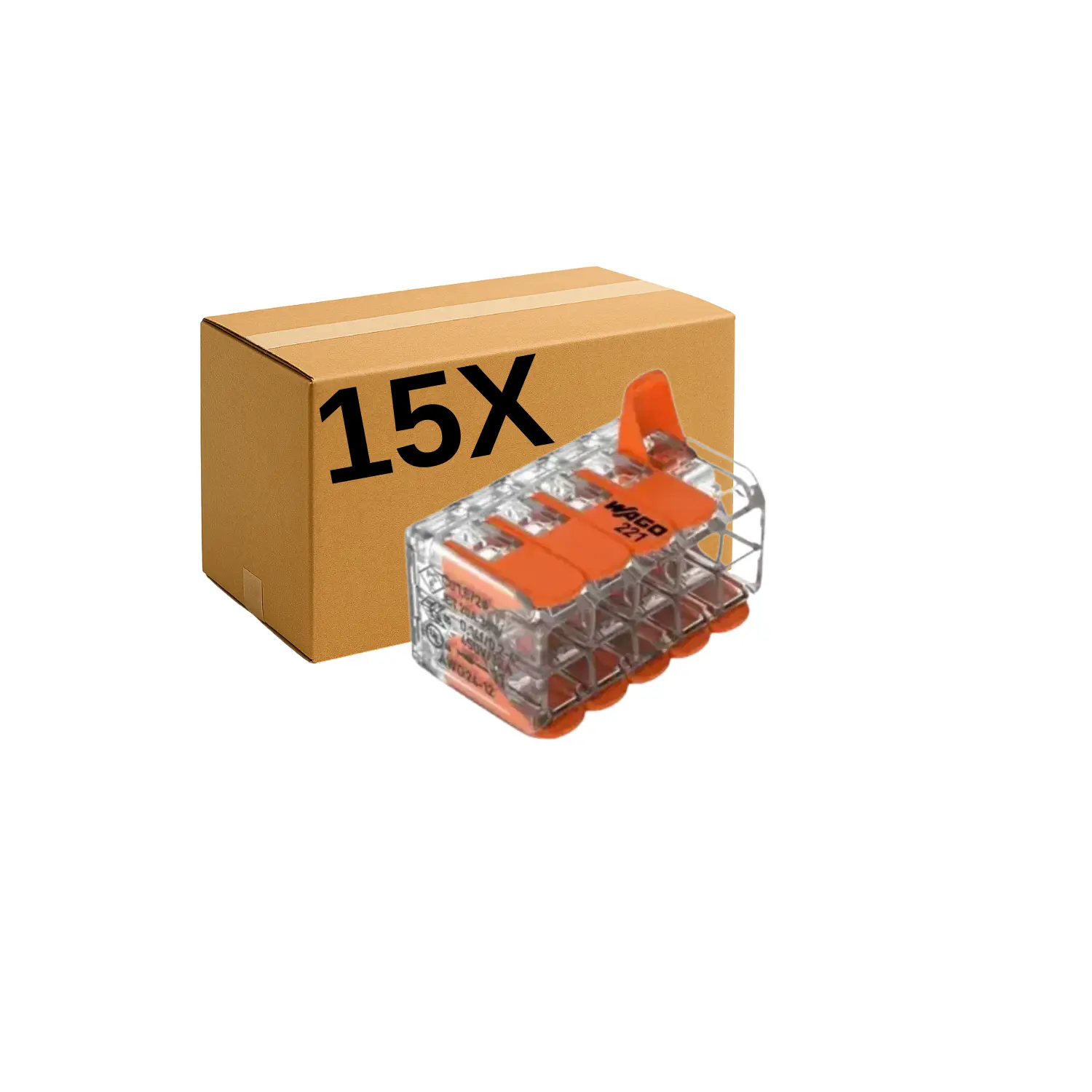 15 stuks Wago transparante verbindingsmof 10 x 0,14-4 mm²