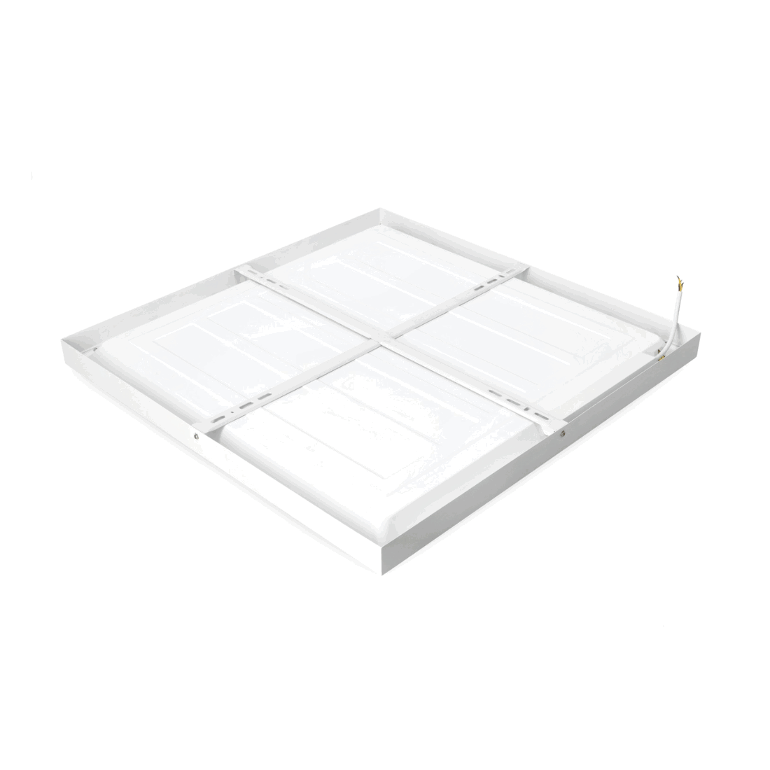 LED Panel 60x60 i vit ram, här visad som en sammansatt takmodul med fyra paneler. Panelen har 36W effekt, 4000K neutralvitt ljus och hög ljusstyrka för inomhusbruk.