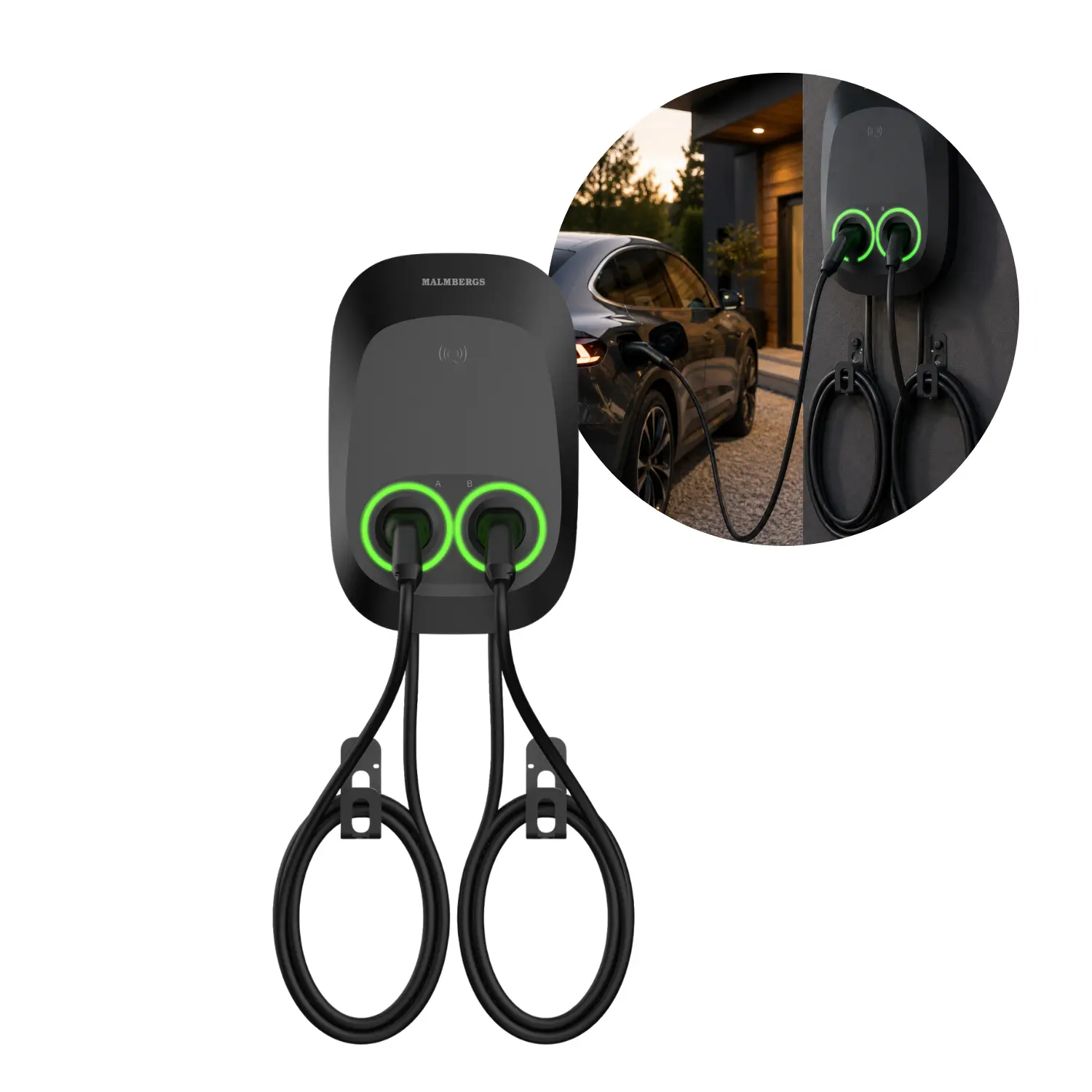 Ladeboks til Elbil | 2x11kW | 32A | Kabel 7m | EVON DUAL
