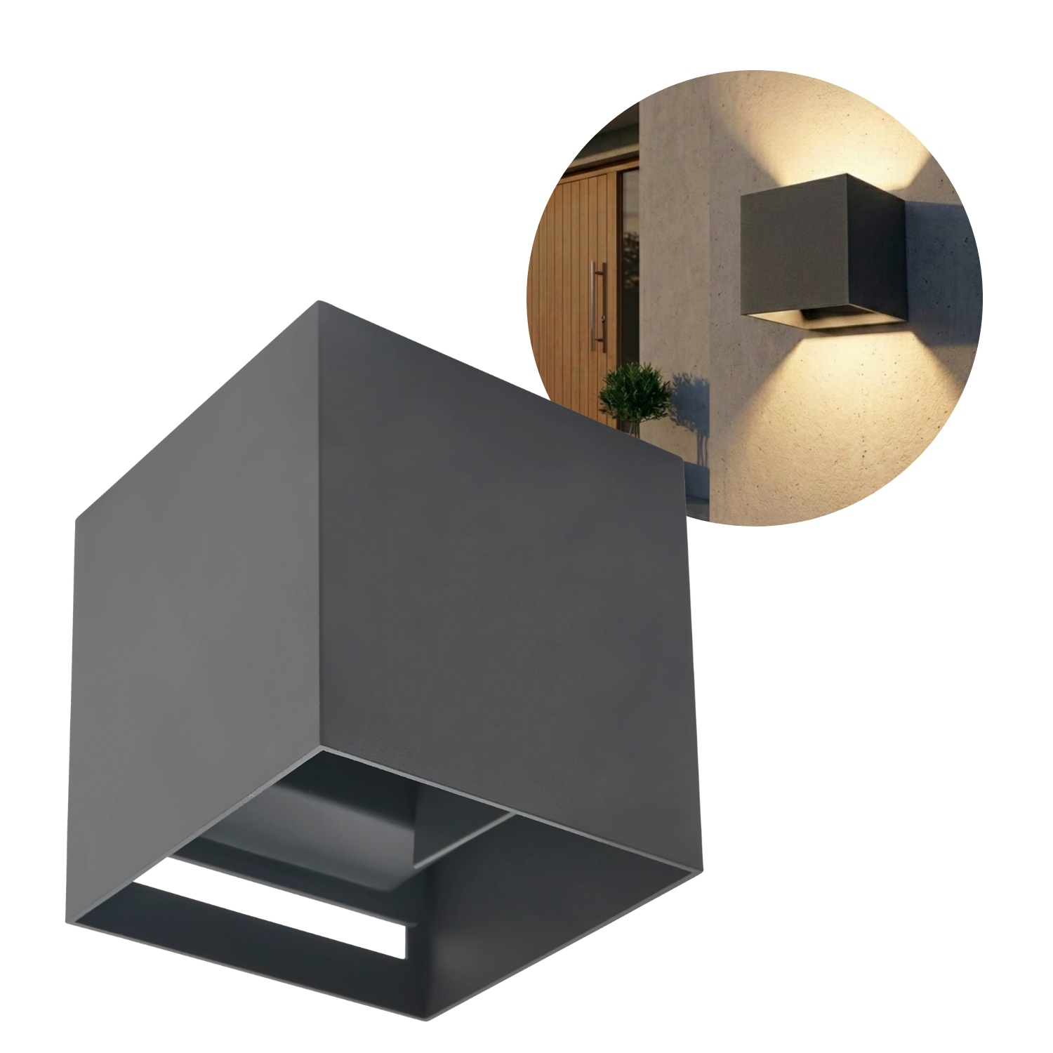 Vägglampa utomhus | Fasadlampa | Grå | G9 | IP65 | Upp- och nedljus