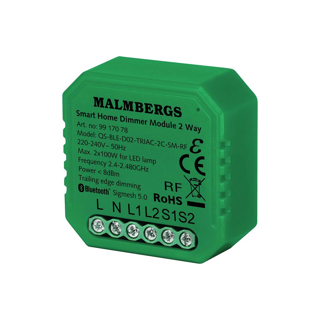 Bluetooth LED Lysdæmper - App Styring - 2 Udgange - Max.