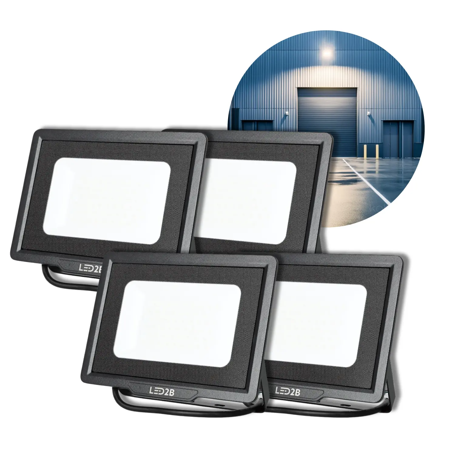 LED Schijnwerper | 4-pack | 4000K | 4250lm | 50W | IP65 | LED2B MH | Zwart