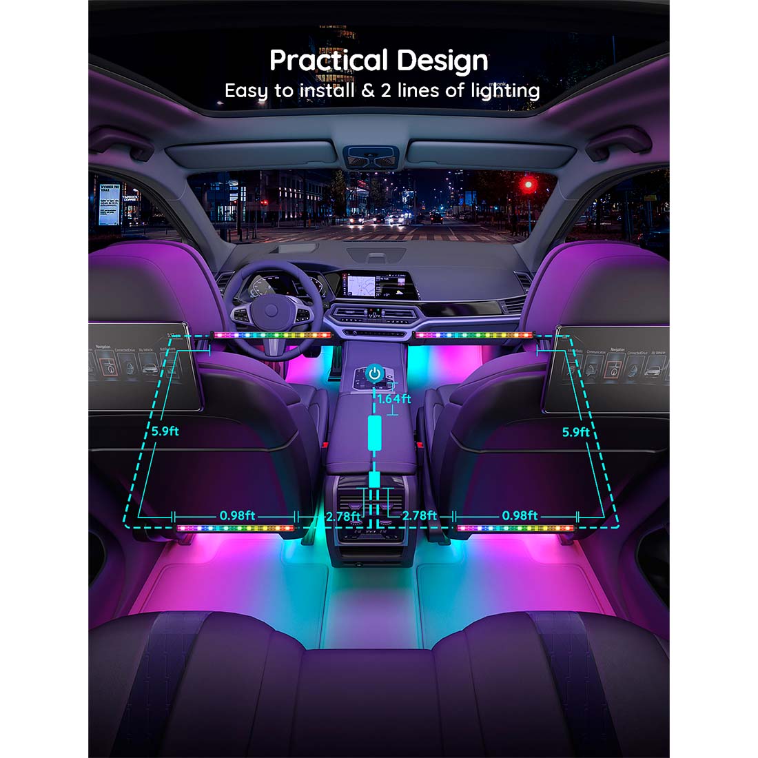 Govee Interior Car Light RGBIC Bluetooth (H7090)