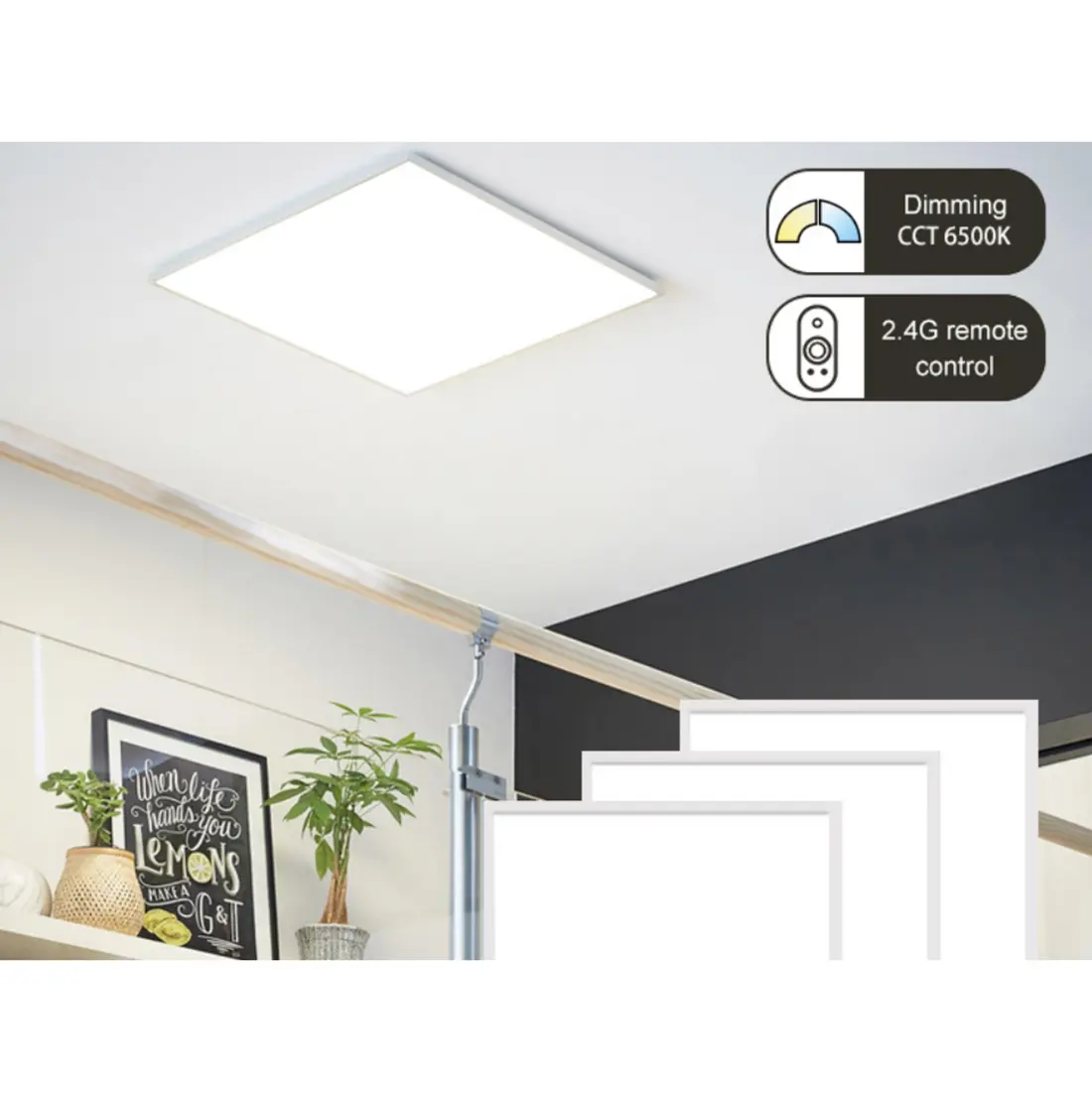 LED Panel 60x60 | 2-Pak | RGB+CCT | 2500lm | 36W | TrueColor | Inkl. Troldtektramme | Hvid LED Panel 60x60 | 2-Pak | RGB+CCT | 2500lm | 36W | TrueColor | Inkl. Troldtektramme | Hvid