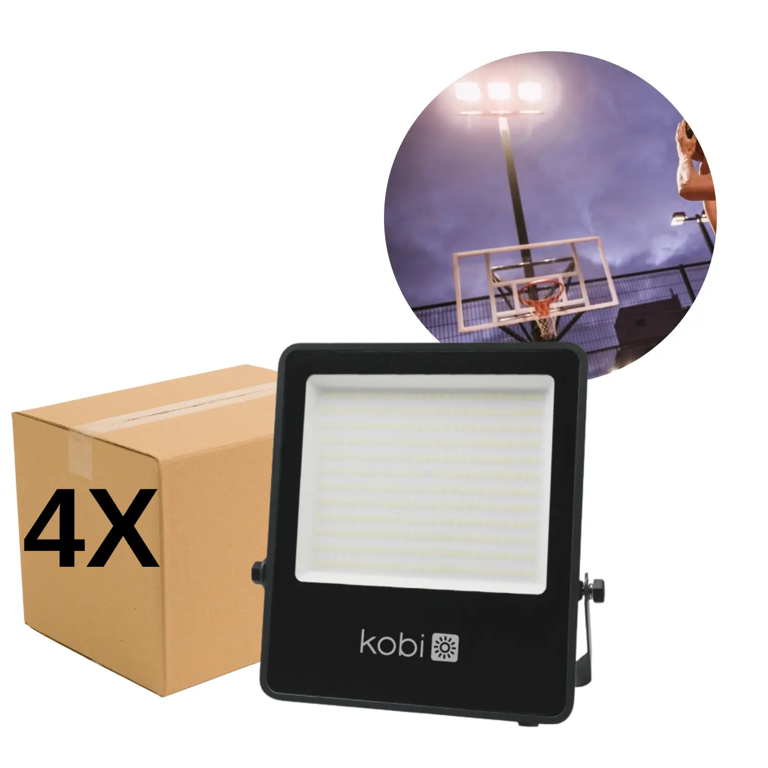 4 st LED-strålkastare | 4000 K | 19 500 lm | 150 W | IP65 | ULSAN