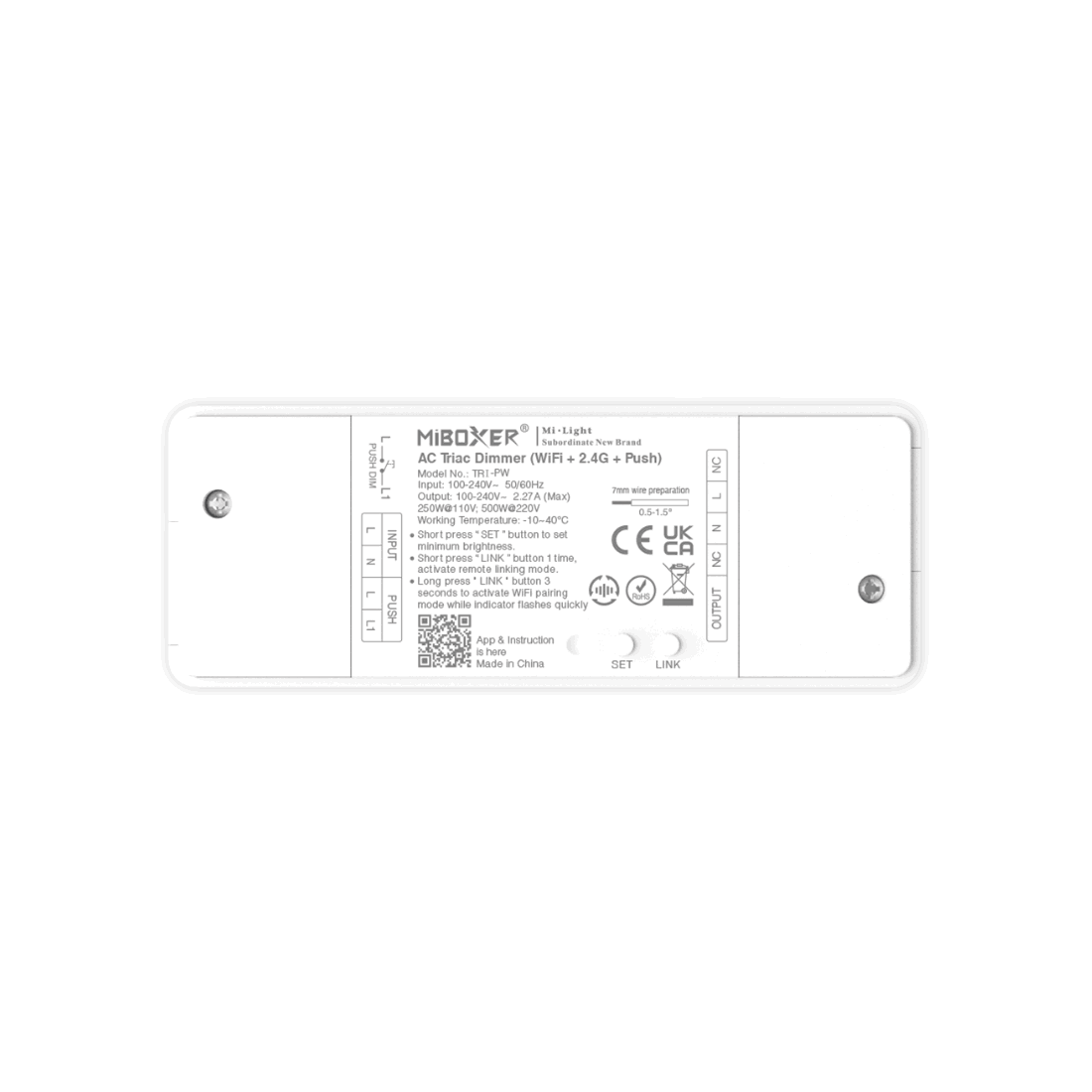 WiFi Dimmer | 500w | Triac | WiFi+2.4GHz+Push