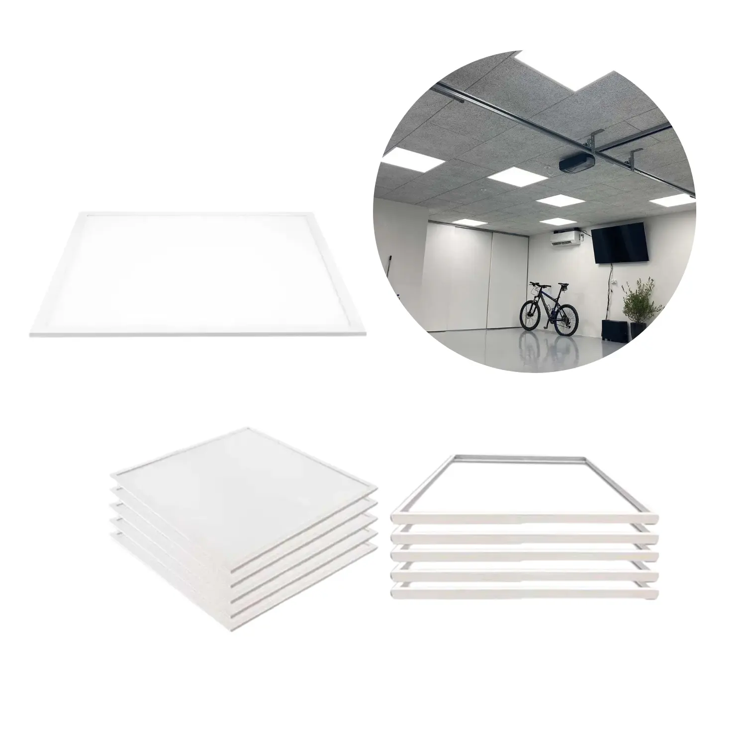 LED-panel 60x60 | 5-pack | 6500K | 4500lm | 25W | SHINE | Inkl. Troldtekt-ram | Vit