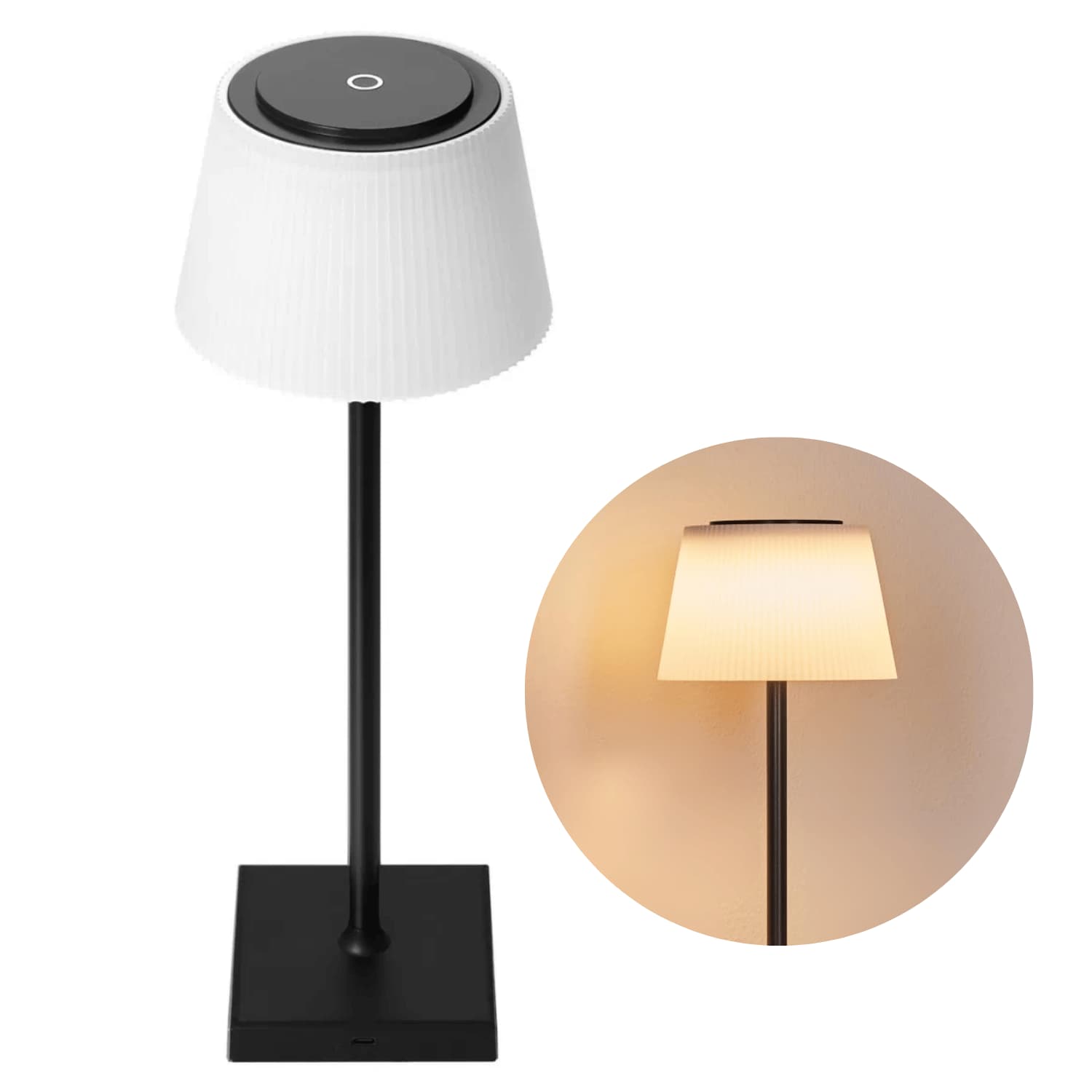 LED-Tischlampe | Schwarz | Wiederaufladbar | USB | 270lm | CCT