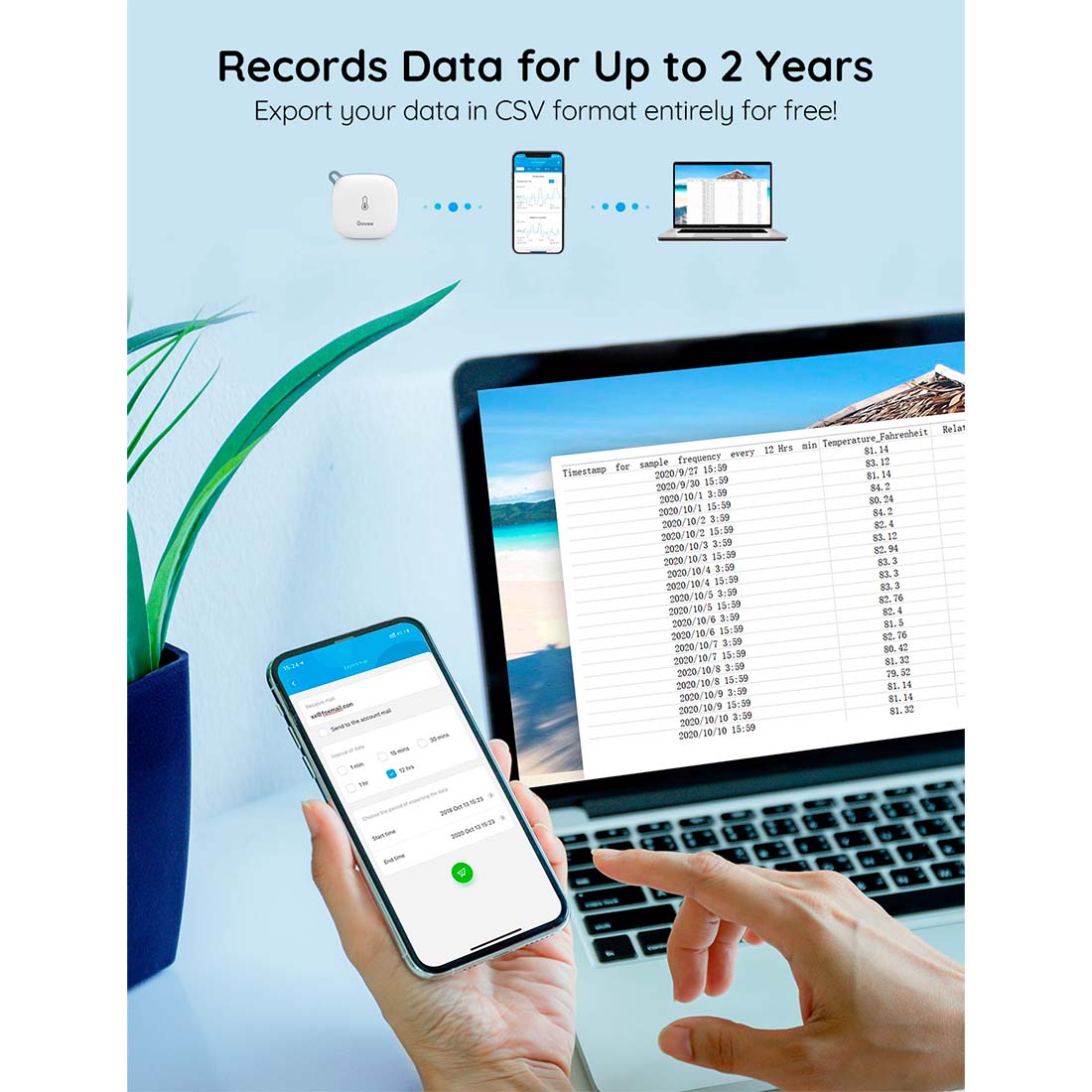 Govee Termometer och Hygrometer WiFi + Bluetooth (H5179)