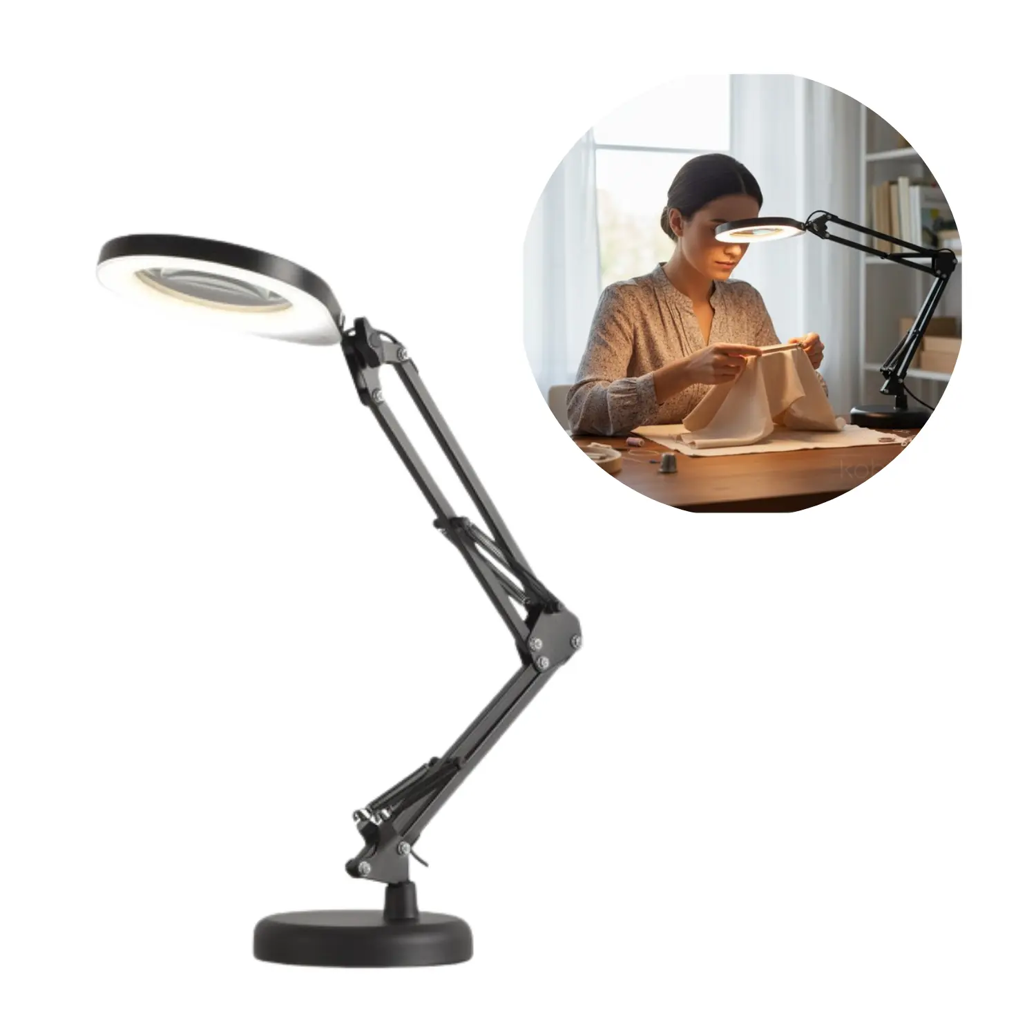 Bureaulamp | 3CCT | 500 lm | 10 W | AURIQ LOUPE | Zwart