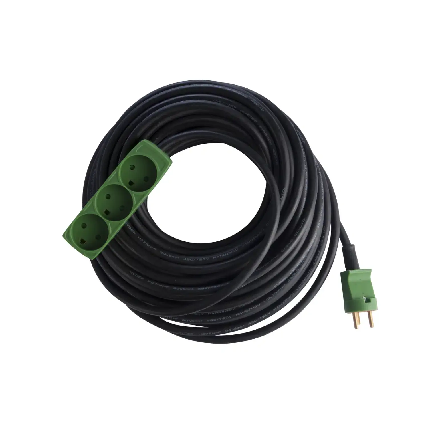 Kabelset | Stekkerdoos | met aarding | 230 V | 16 A | 3680 W | 25 m | Zwart