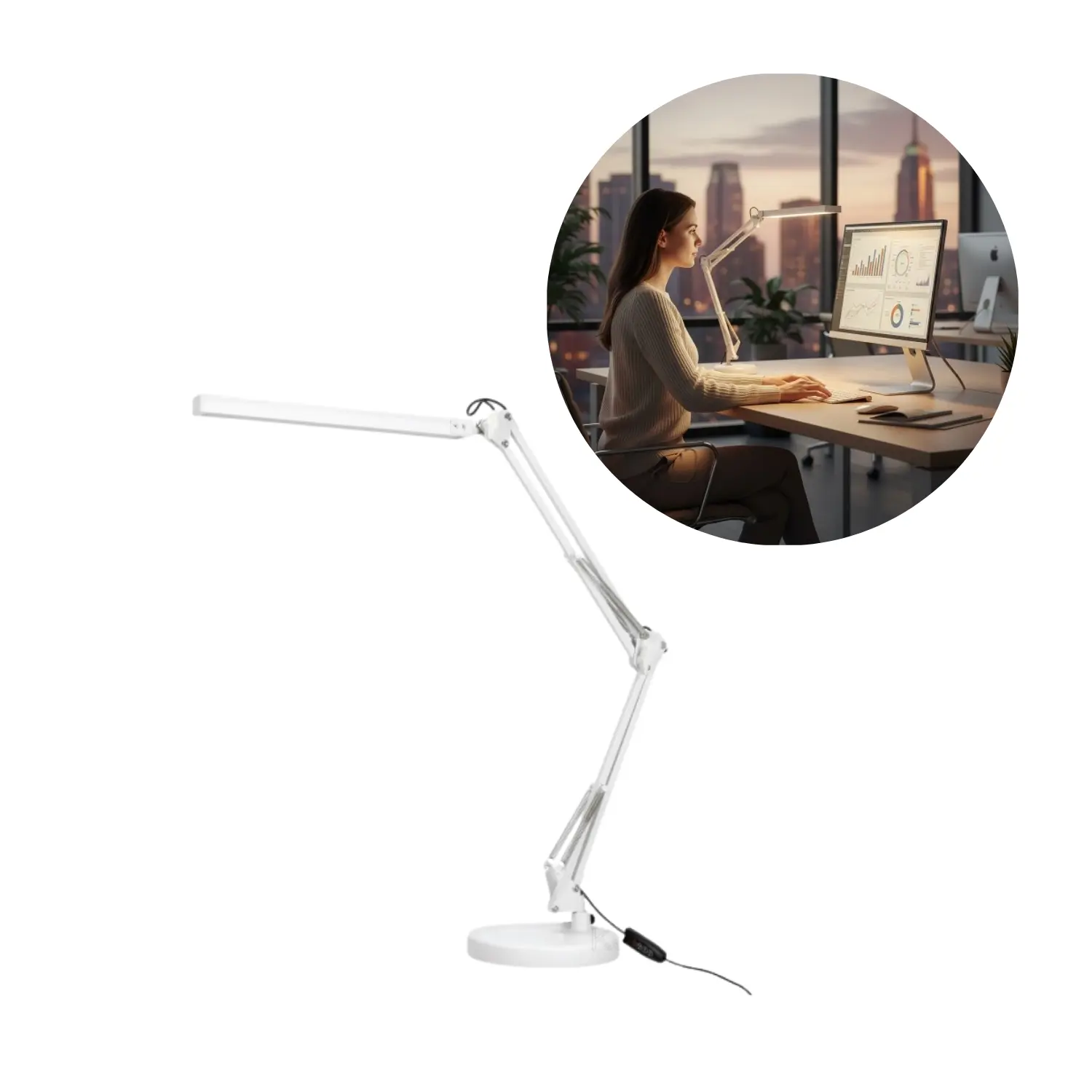 Skrivebordslampe LED | 800lm | 14W | TENUIX | Hvid
