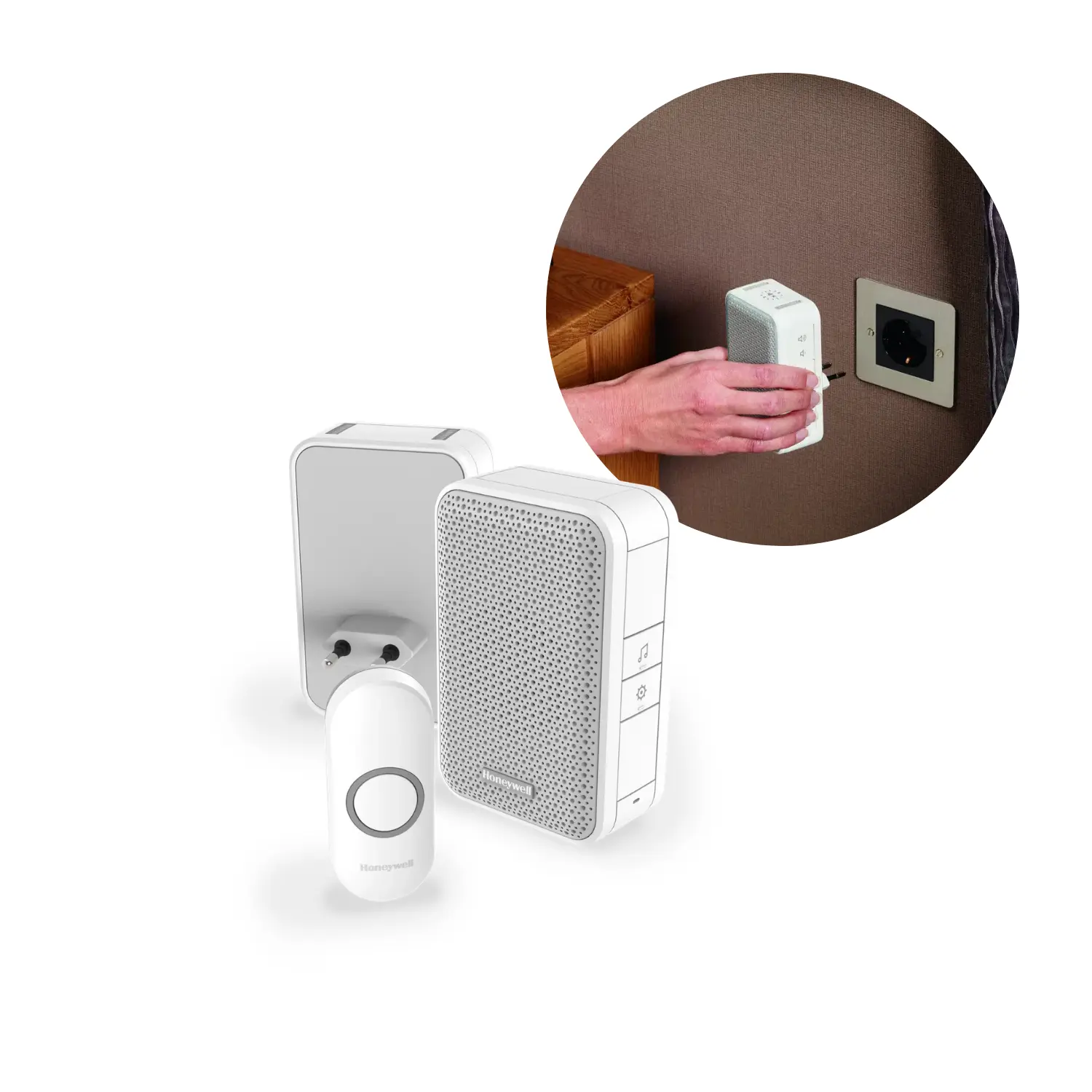 Trådlös dörrklocka | Plug-in | 230V | IP20 / IP44