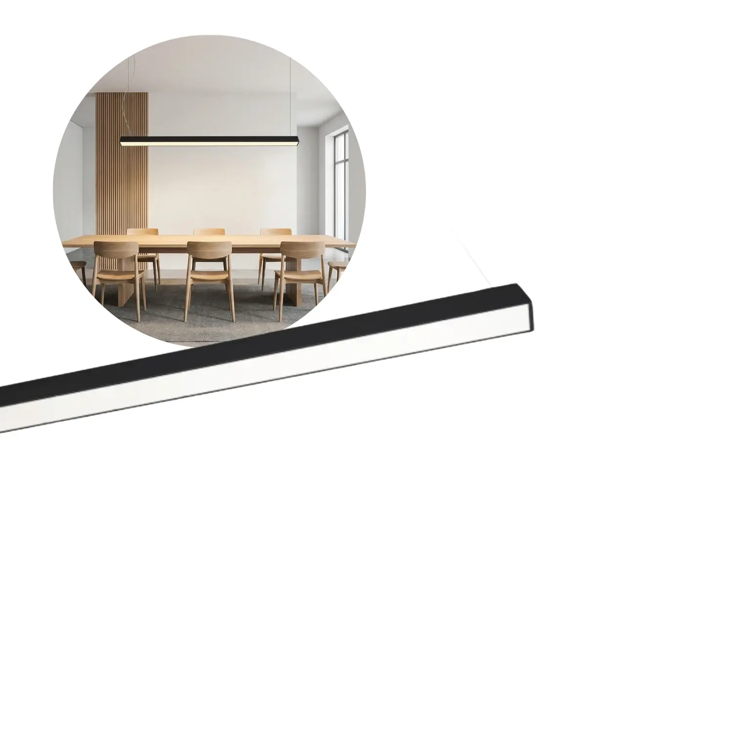 Kantoor plafondlamp 120cm | 3CCT | 4800lm | 20W/30W/40W | KOLINE K2 | Zwart