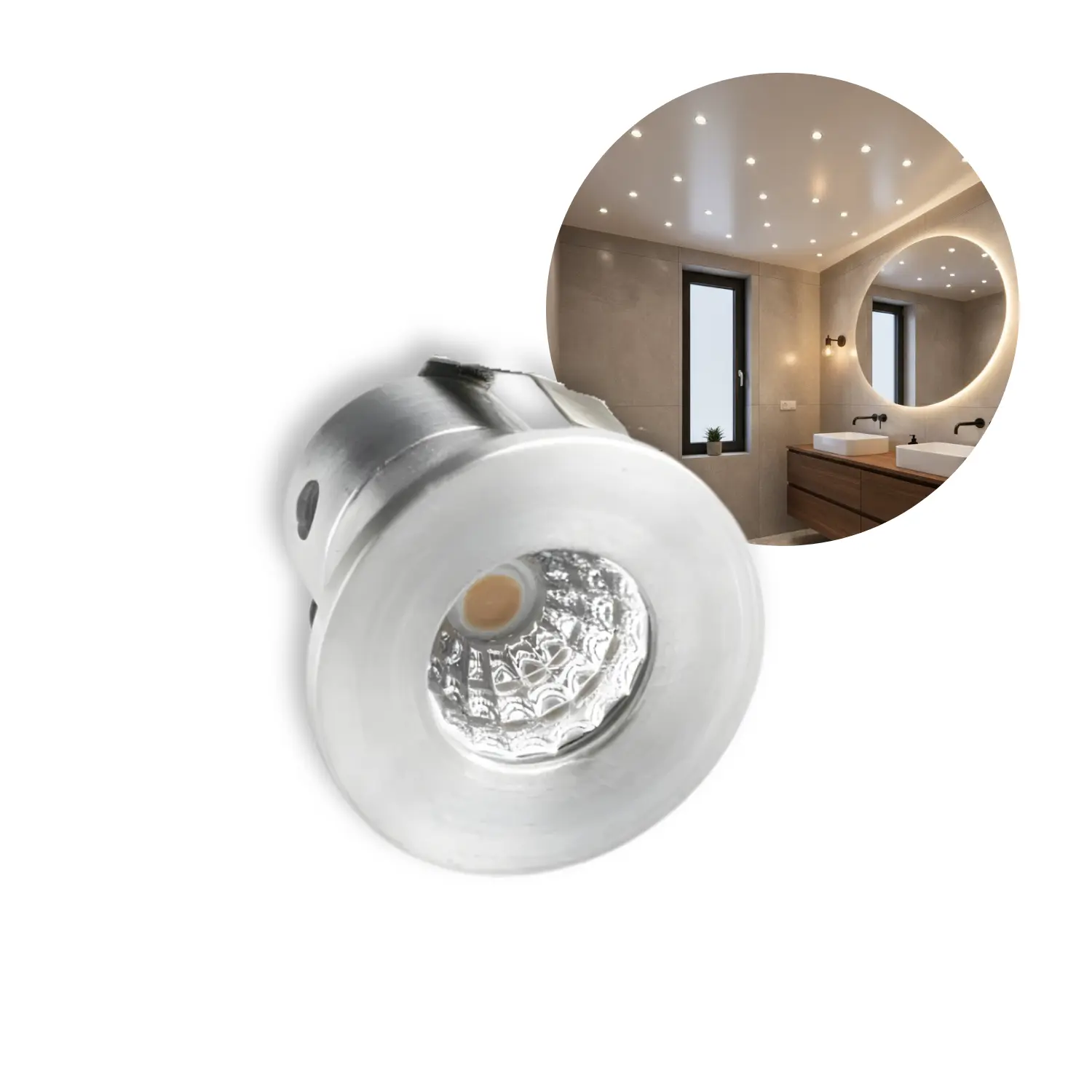 Mini Spot | Sterrenhemel LED | 3000K | 240lm | 3W | MITO MINI | Geborsteld Staal