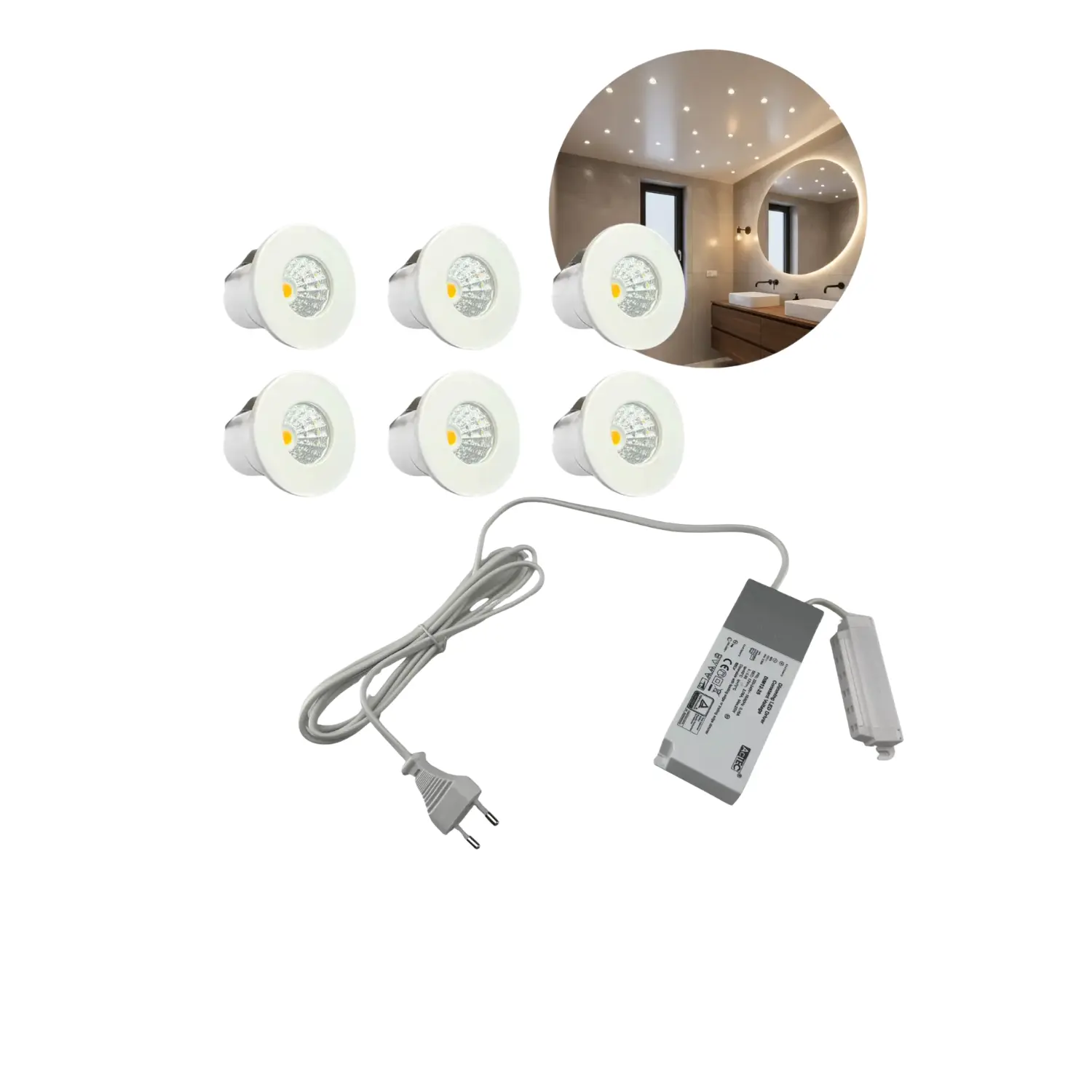 Mini Spot | 6-pack | Starry Sky LED | 2800K | 240lm | 3W | Inkl. tillbehör | MITO MINI | Vit