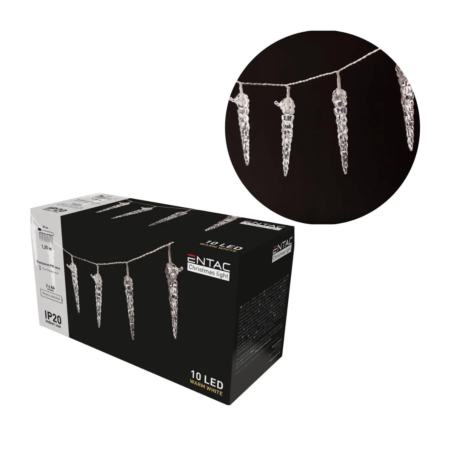 LED ijspegel | Lichtsnoer | 1.65m | IP20