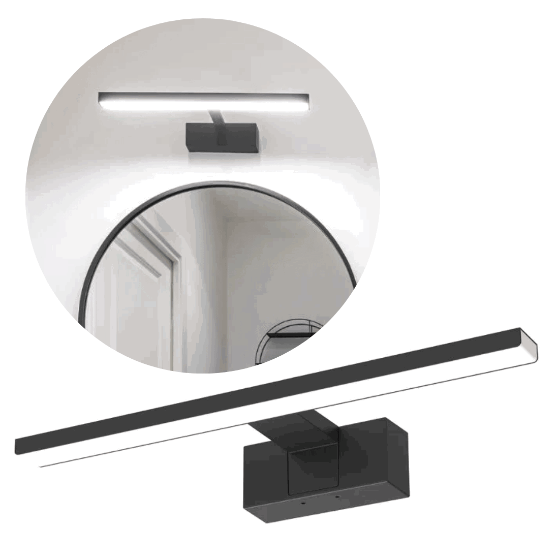 LED spiegelarmatuur | 50 cm | 10W | Zwart