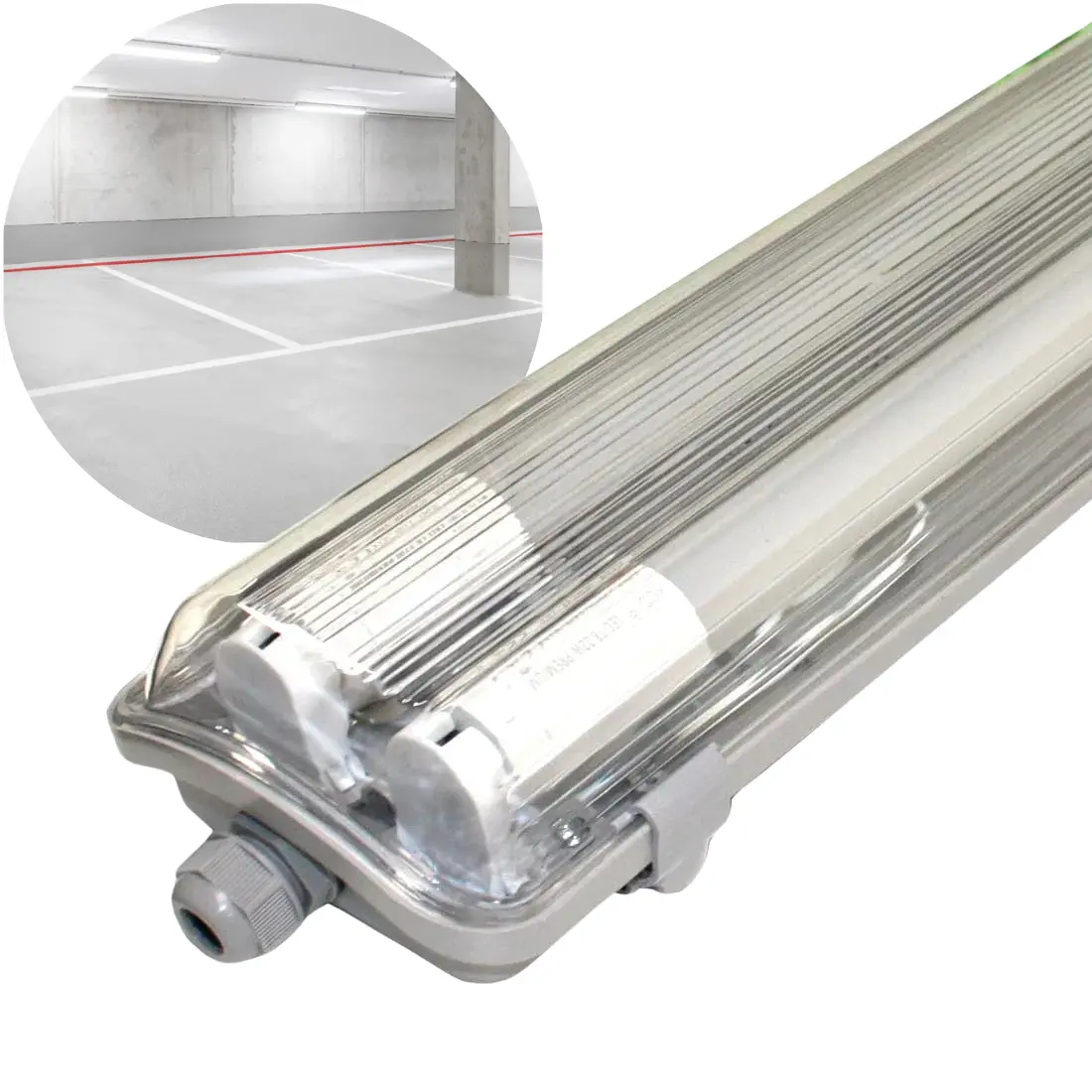 Led Industriarmatur 150cm Ip65 4000k 7040lm 2x22w Dobbelt Lysstofrørs Armatur