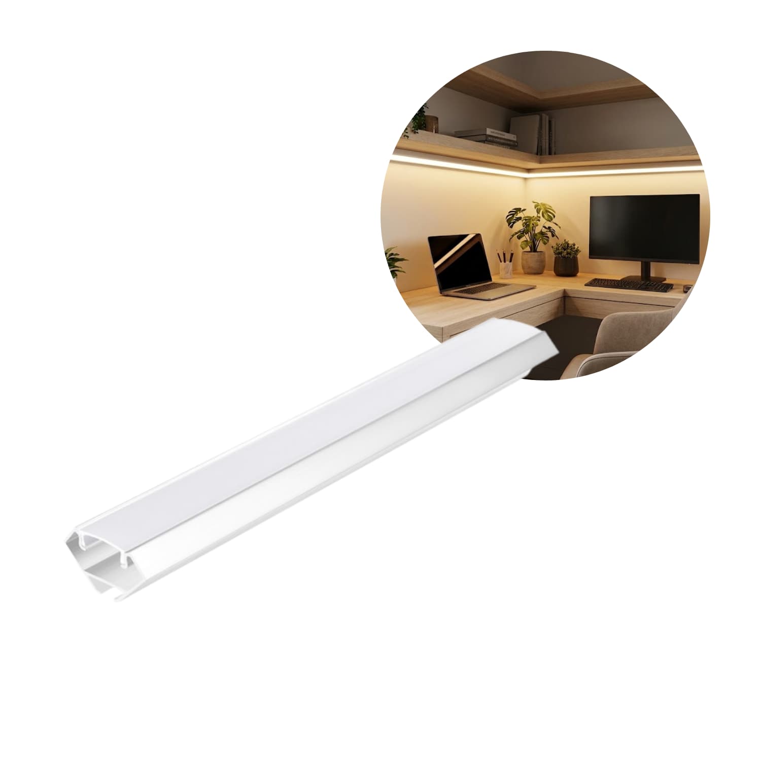 1 m Aluminium-Eckprofil | Inkl. weißem Diffusor | N01 | Weiß