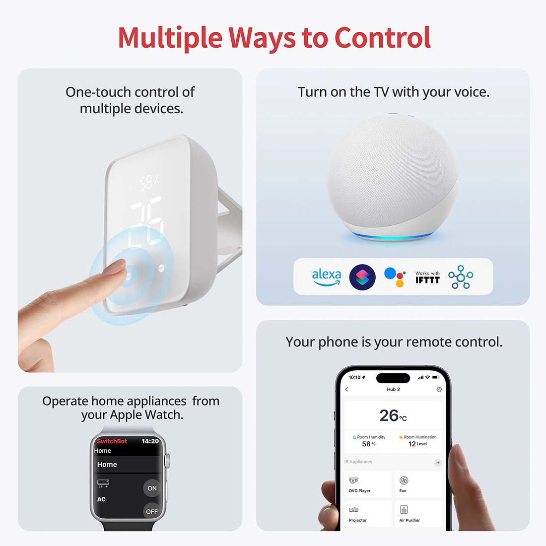 SwitchBot Hub 2 | Smart Home | WiFi Hygrometer | WiFi Bridge