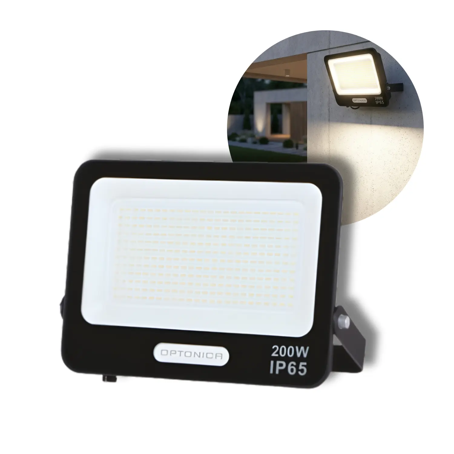 LED-strålkastare | 6000K | 200W | 18000lm | IP65 | Svart
