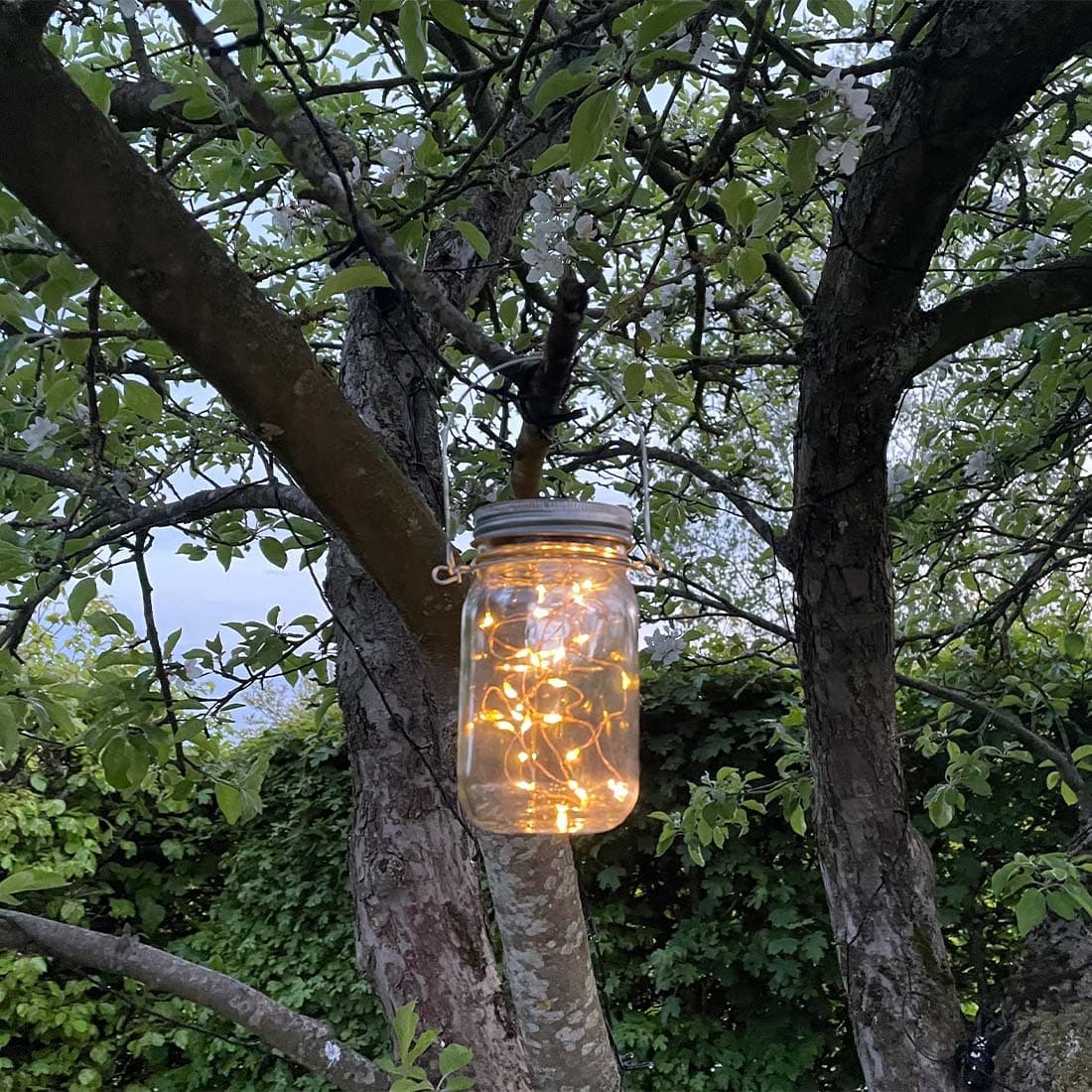 4 stk. Solcelle Lanterne, Glas, Lys Dekoration