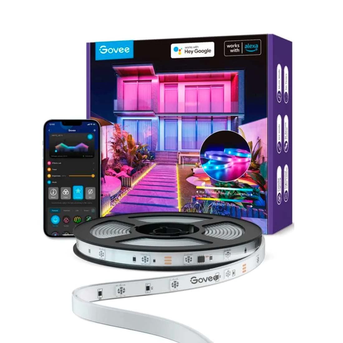 Billede af Govee RGBIC LED strip - 10 meter - LED bånd - Wi-Fi + Bluetooth - IP65 - Smart home