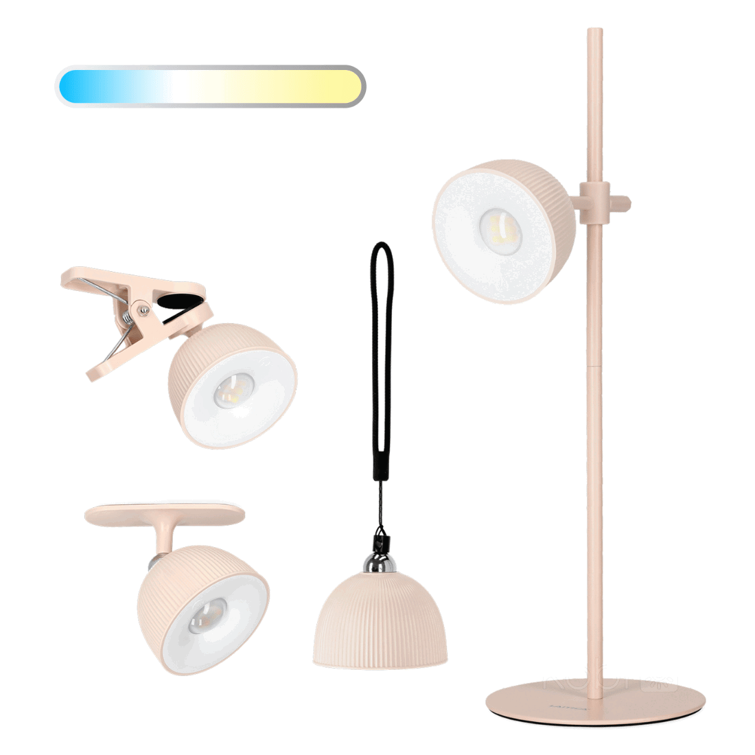 Tischleuchte mit Batterie | Rosa | 4in1 | CCT | 150lm | Dimmbar | 1200mAh