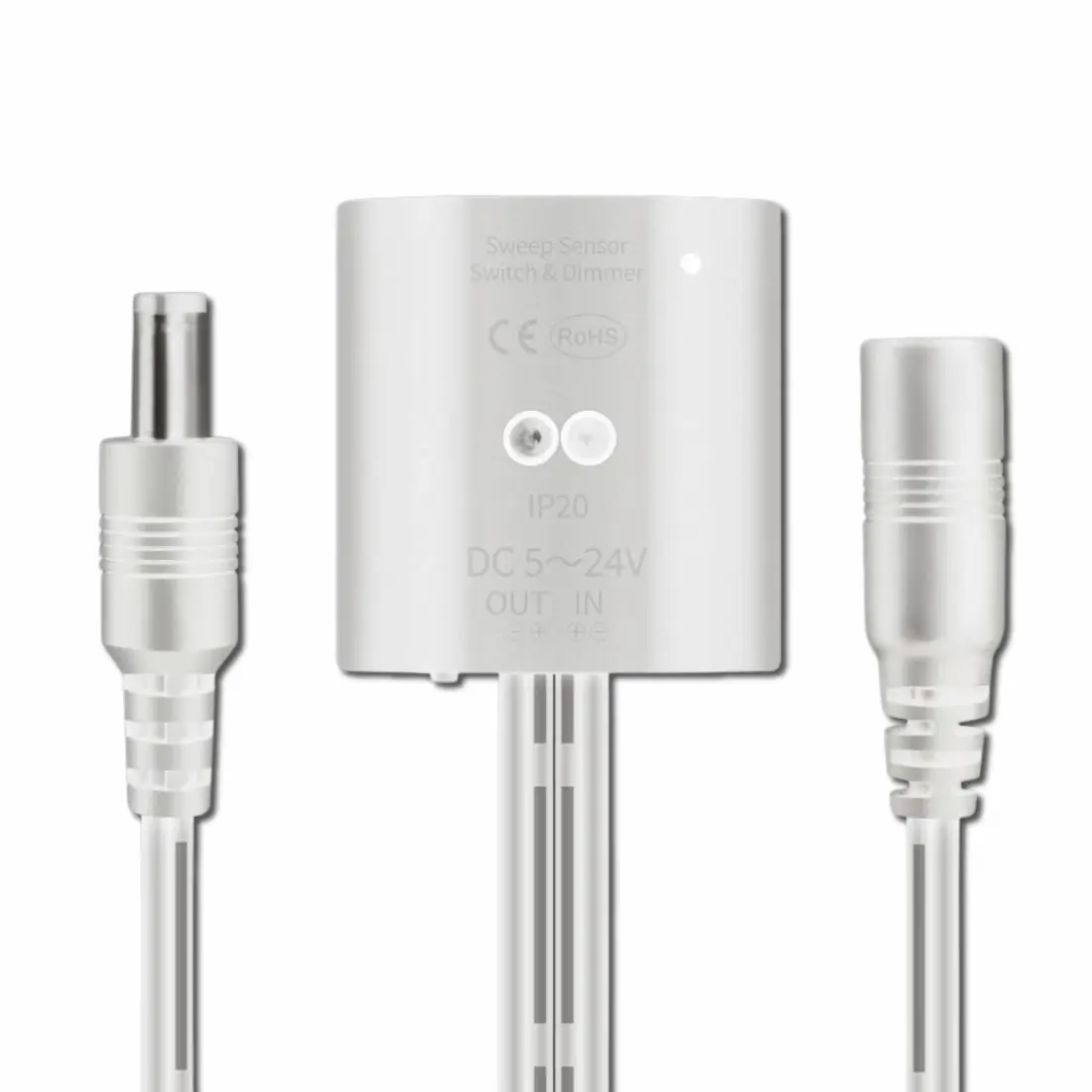 Berøringsfri Sensor | 5-24V | Tænd/sluk & dæmp | Max 5A | Hvid
