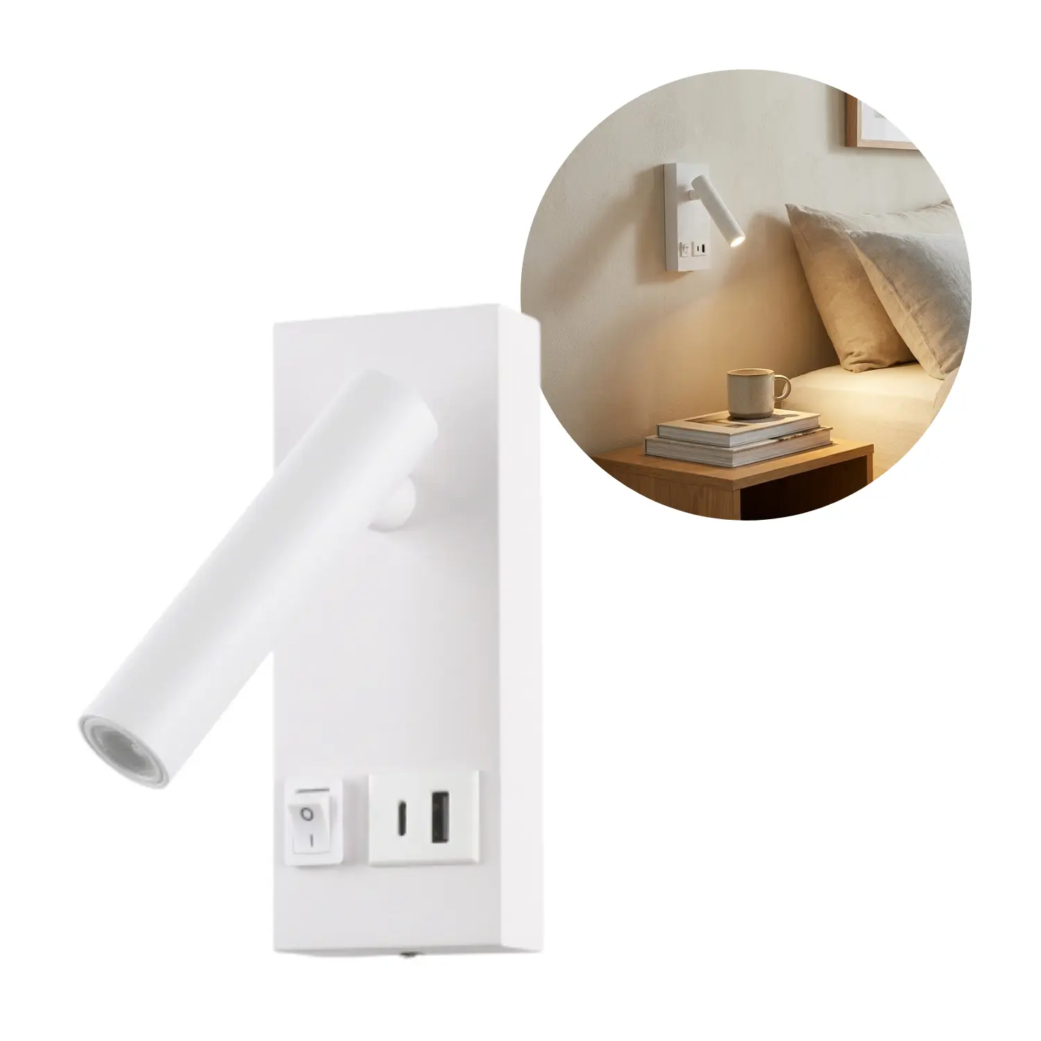 LED Nachtlampje | 3000K | 140lm | 2W | USB C+A | Wit
