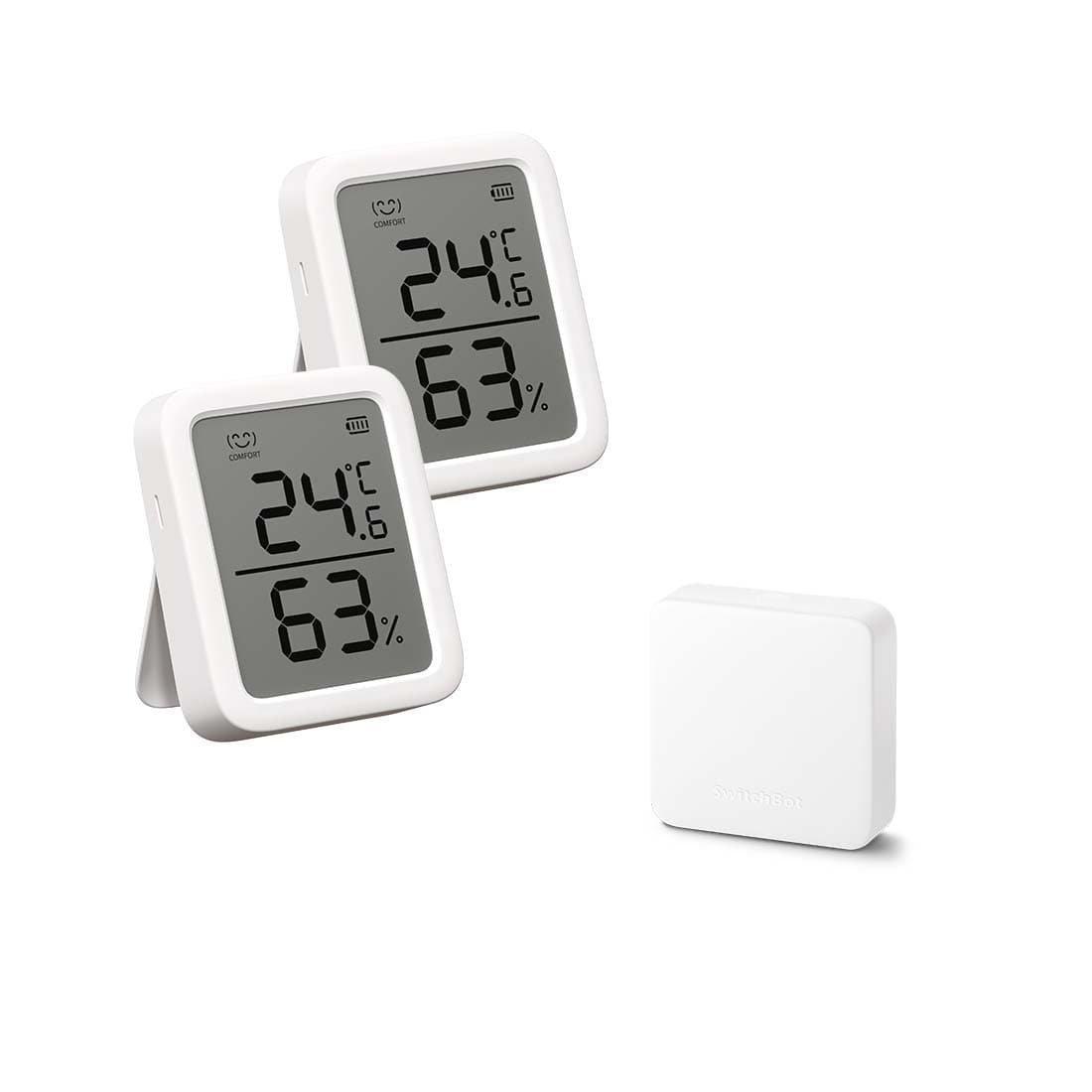 2 stk. Switchbot Meter Plus inkl. Switchbot Hub - Termometer - Hygrometer - Smart Home - Bluetooth - WiFi Bridge