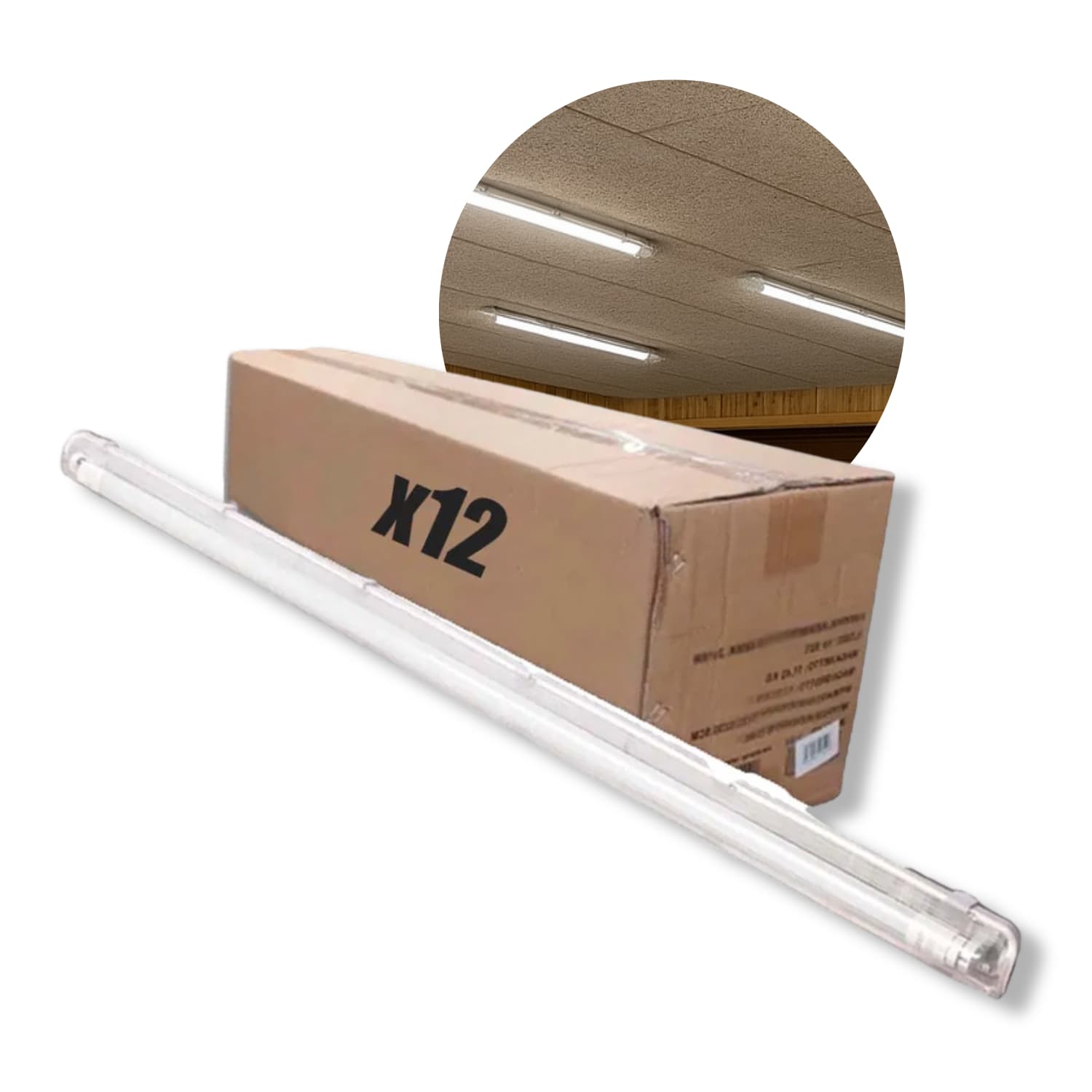 LED Armatur inkl. 18w LED rør | 12 stk. Pakke | 120cm | 4000K LED Armatur inkl. 18w LED rør | 12 stk. Pakke | 120cm | 4000K