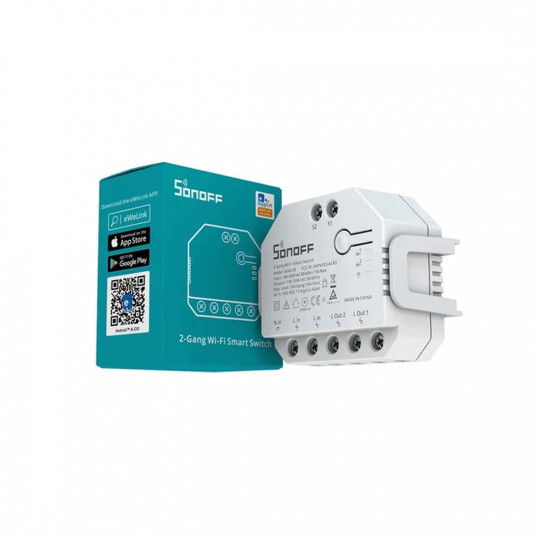 Sonoff | WiFi Smart Switch | 2 Ausgänge | DUALR3 | Energiezähler
