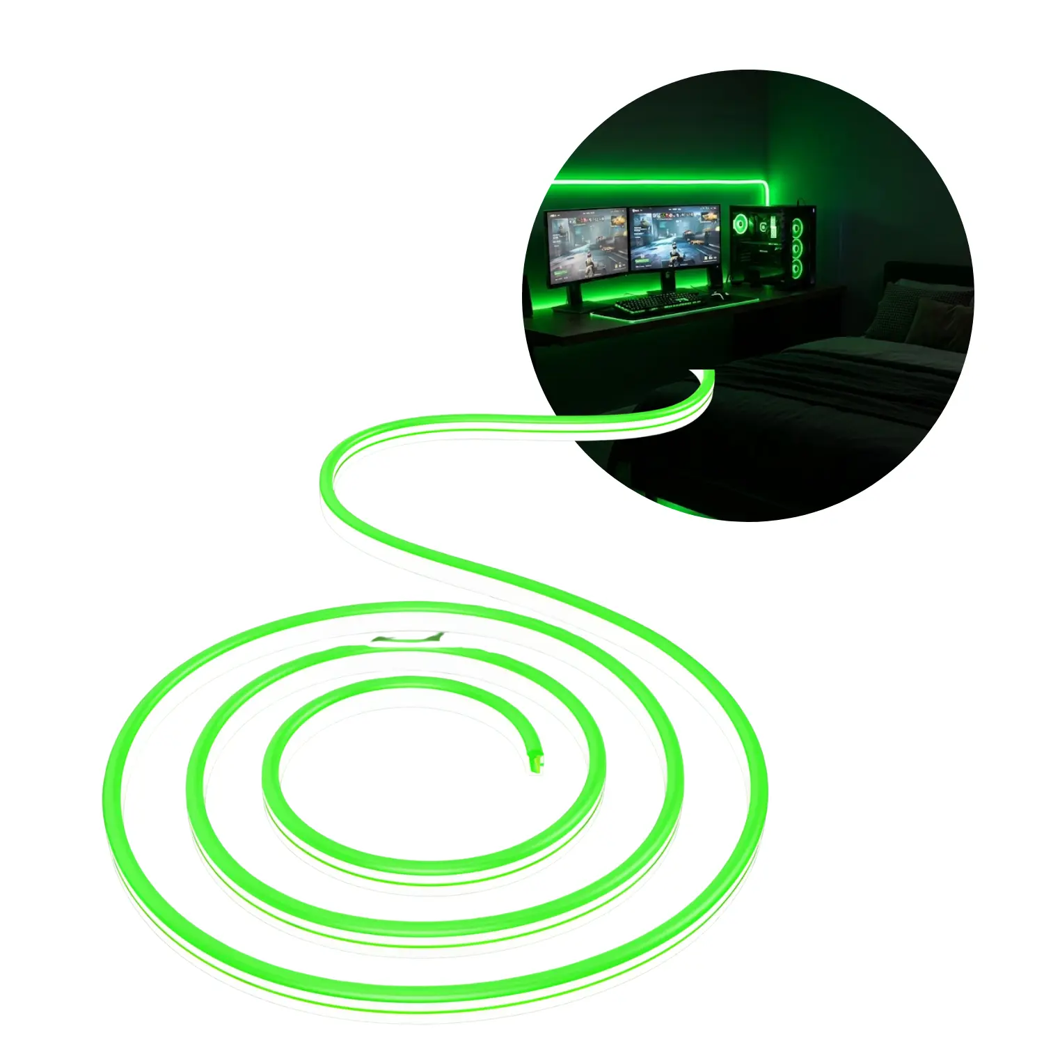 NEON 230-V-LED-Streifen | Grün | 10 W/m | IP65 | BRY-NEON