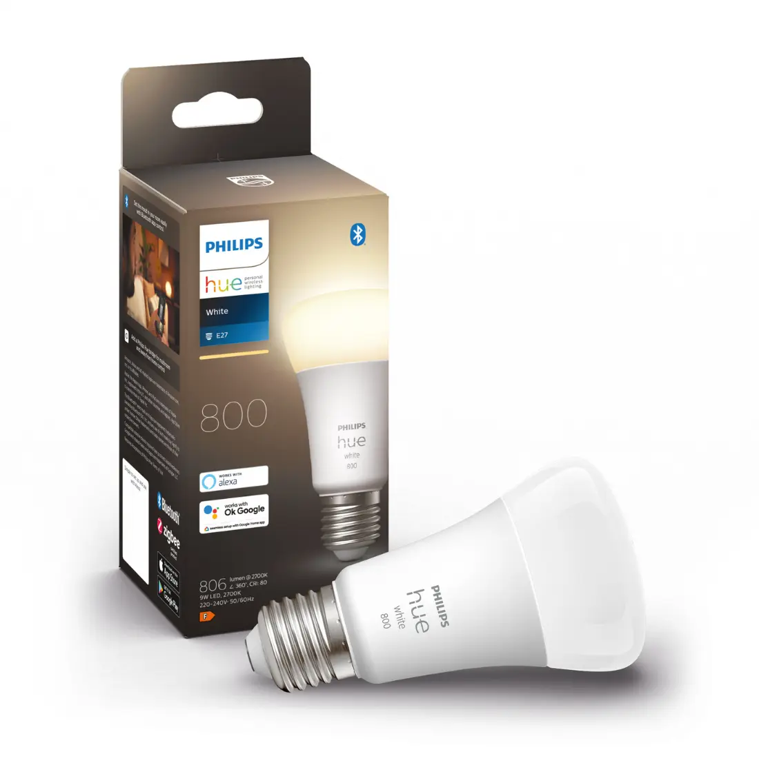 Philips Hue E27 White 2700k 806lm 9w