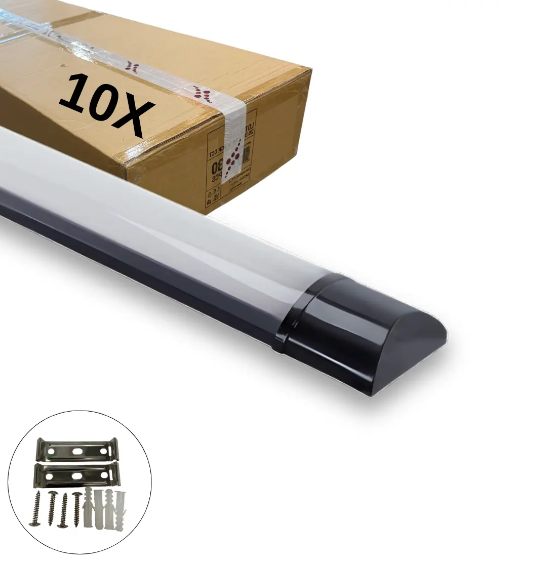 Fladt LED armatur | 60cm | 10-Pak | CCT | 10/15/20W | LOTOS | Sort Fladt LED armatur | 60cm | 10-Pak | CCT | 10/15/20W | LOTOS | Sort