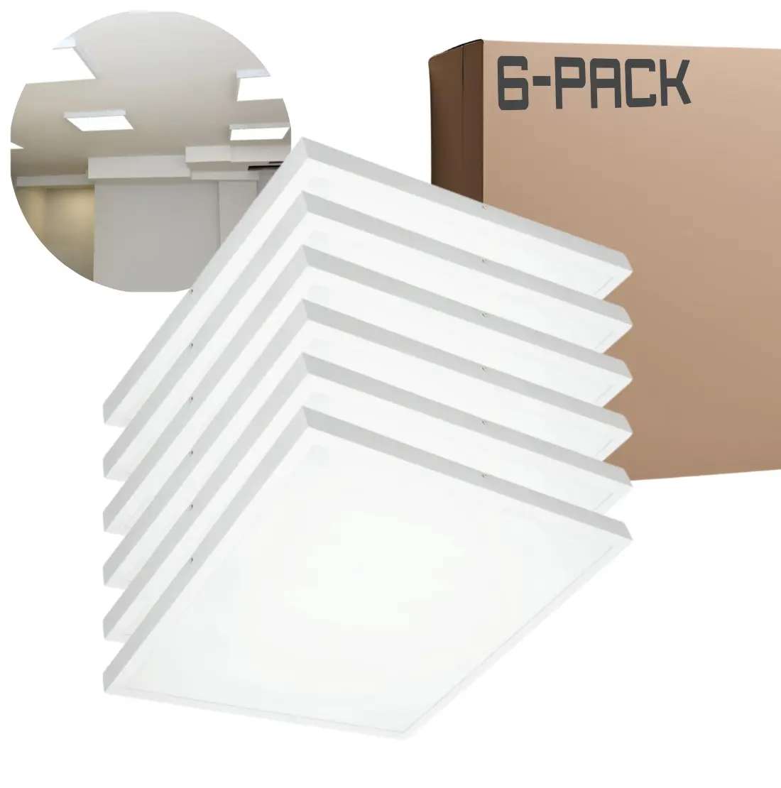 LED Paneel 60x60 | 6-pack | 4000K | 4320lm | 36W | BRISBANE | Ingebouwde frame | Wit