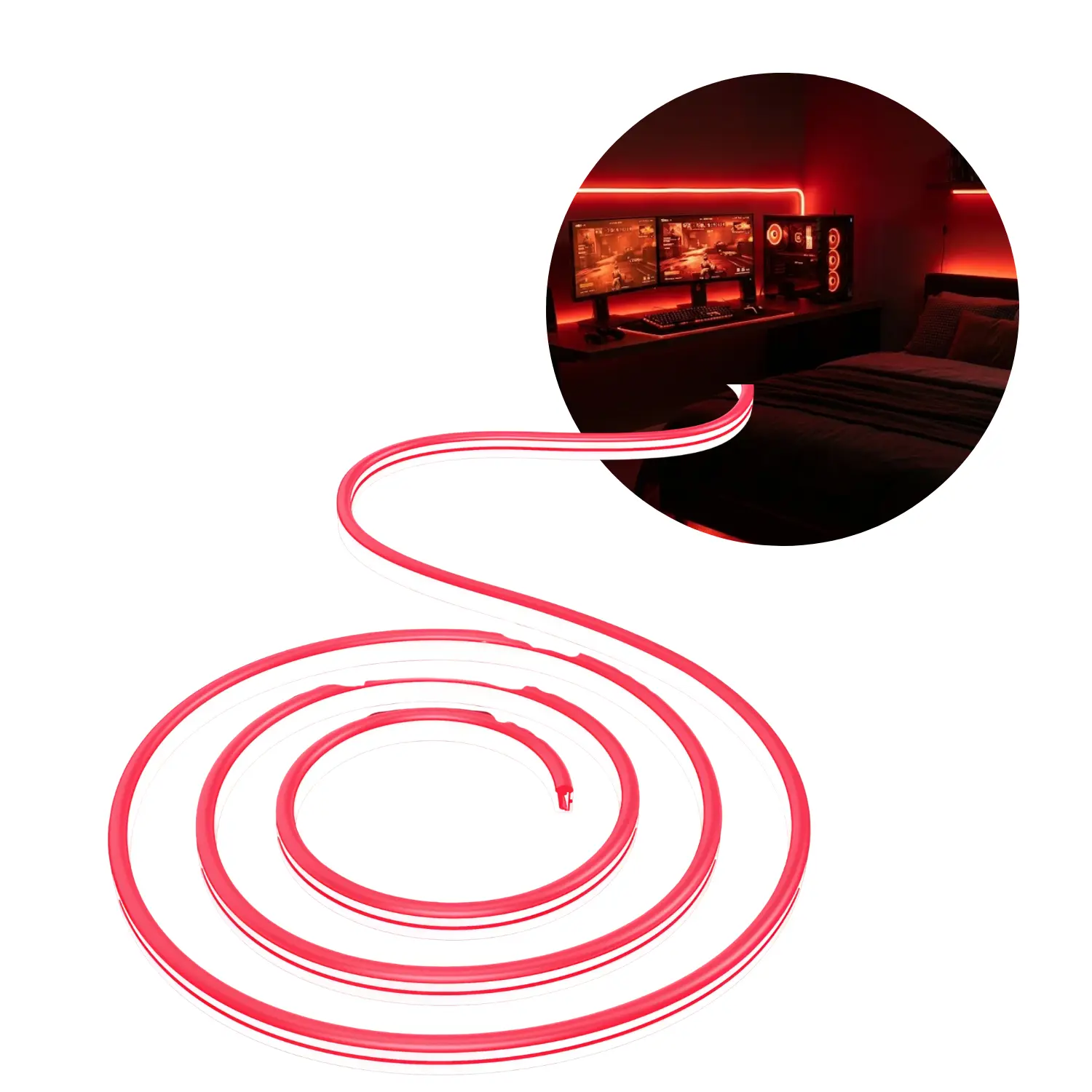 NEON 230-V-LED-Streifen | Rot | 10 W/m | IP65 | BRY-NEON
