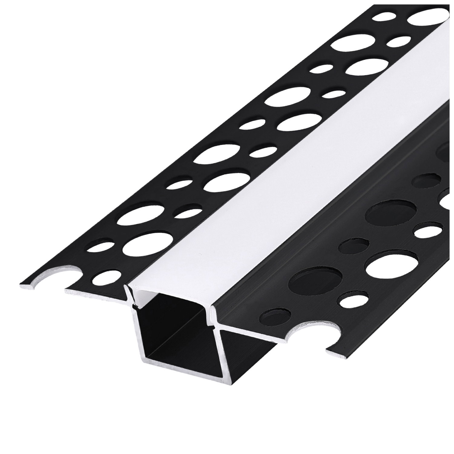 LED-aluminiumprofil | 1 m | 12 mm | Infälld | Svart