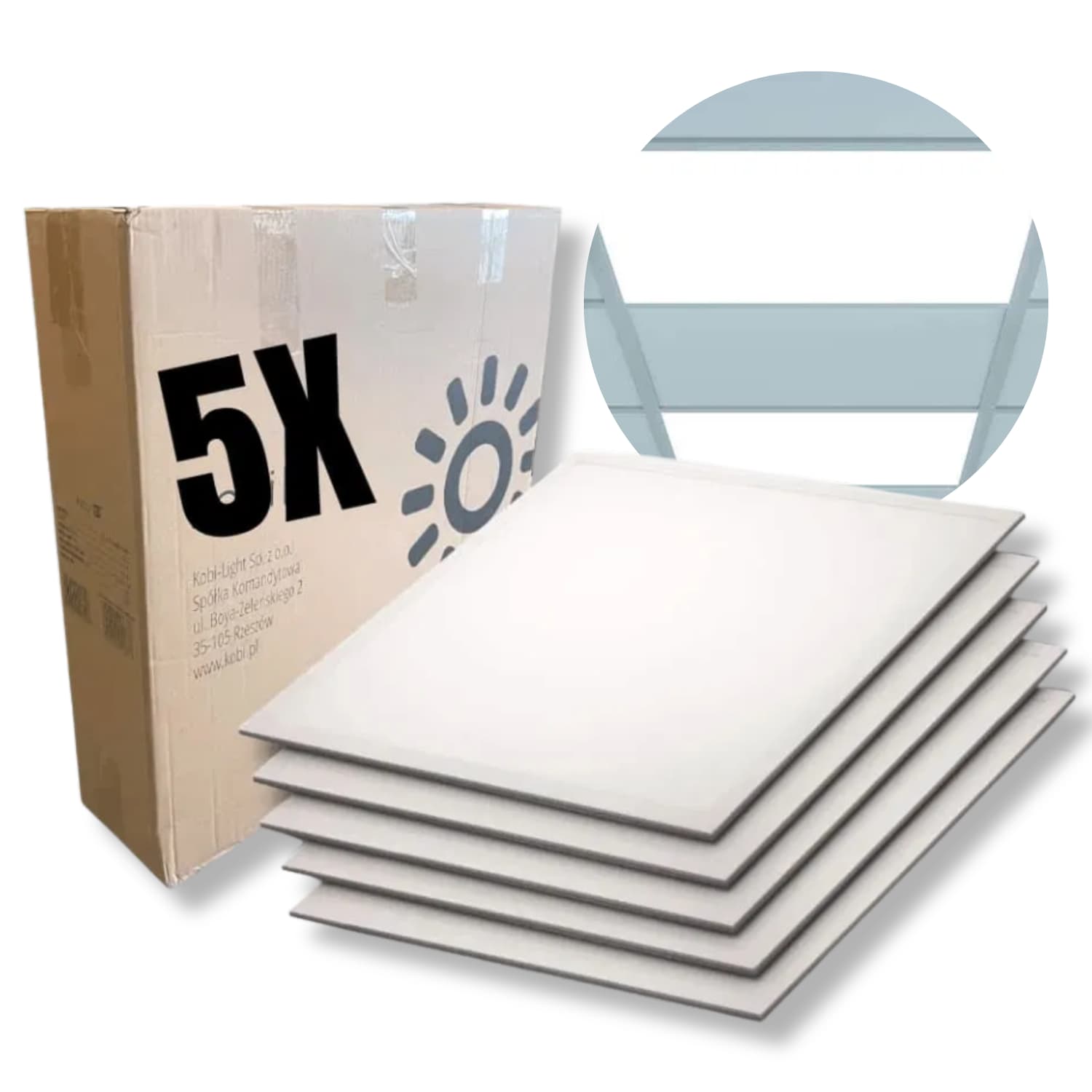 LED Paneel 60x60 | 5-pack | 3000K | 4000lm | 40W | NIRA | Wit