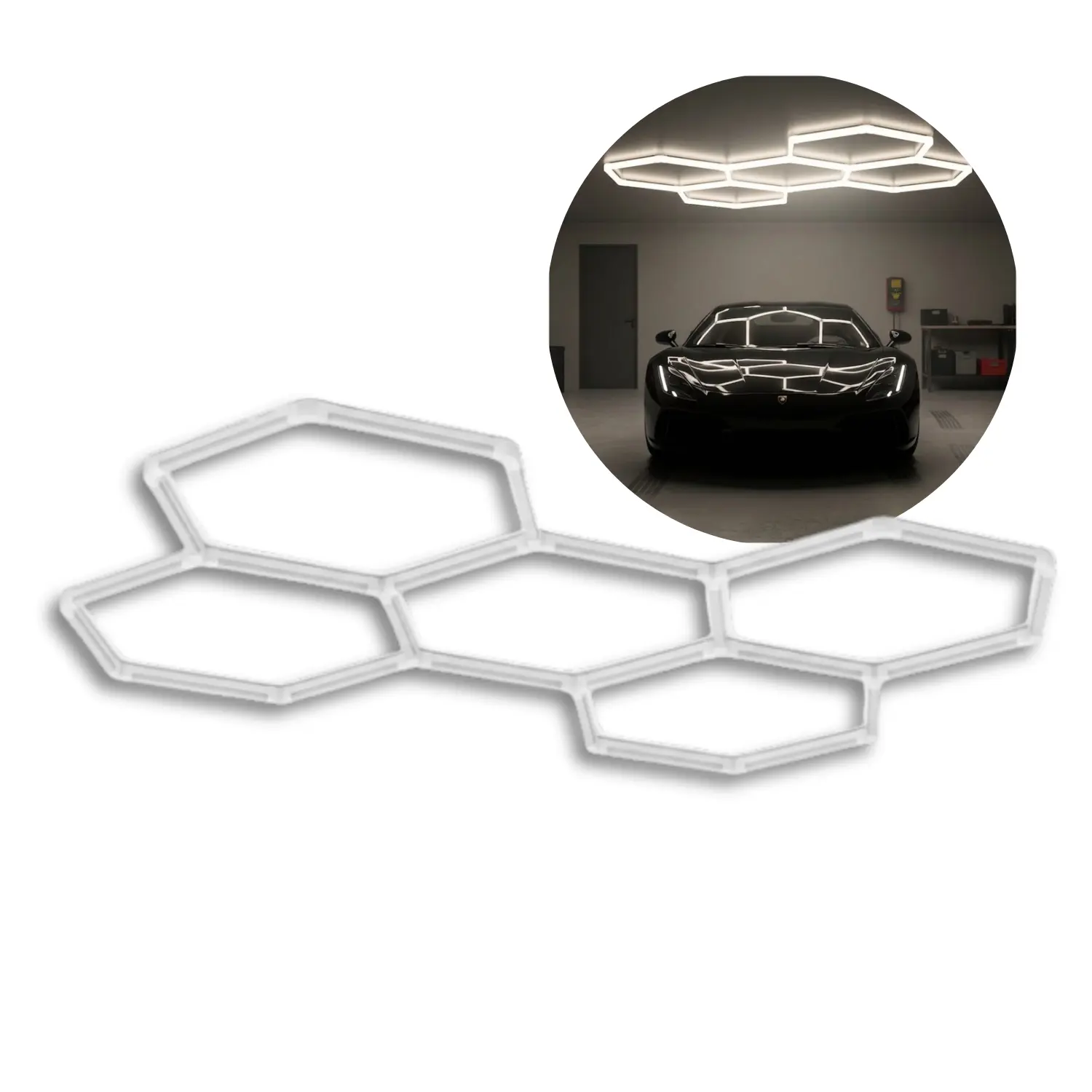 LED-hexagon-verlichtingsset | 208 x 300 cm | 6500 K | 21.600 lm | 216 W | HEXLINE