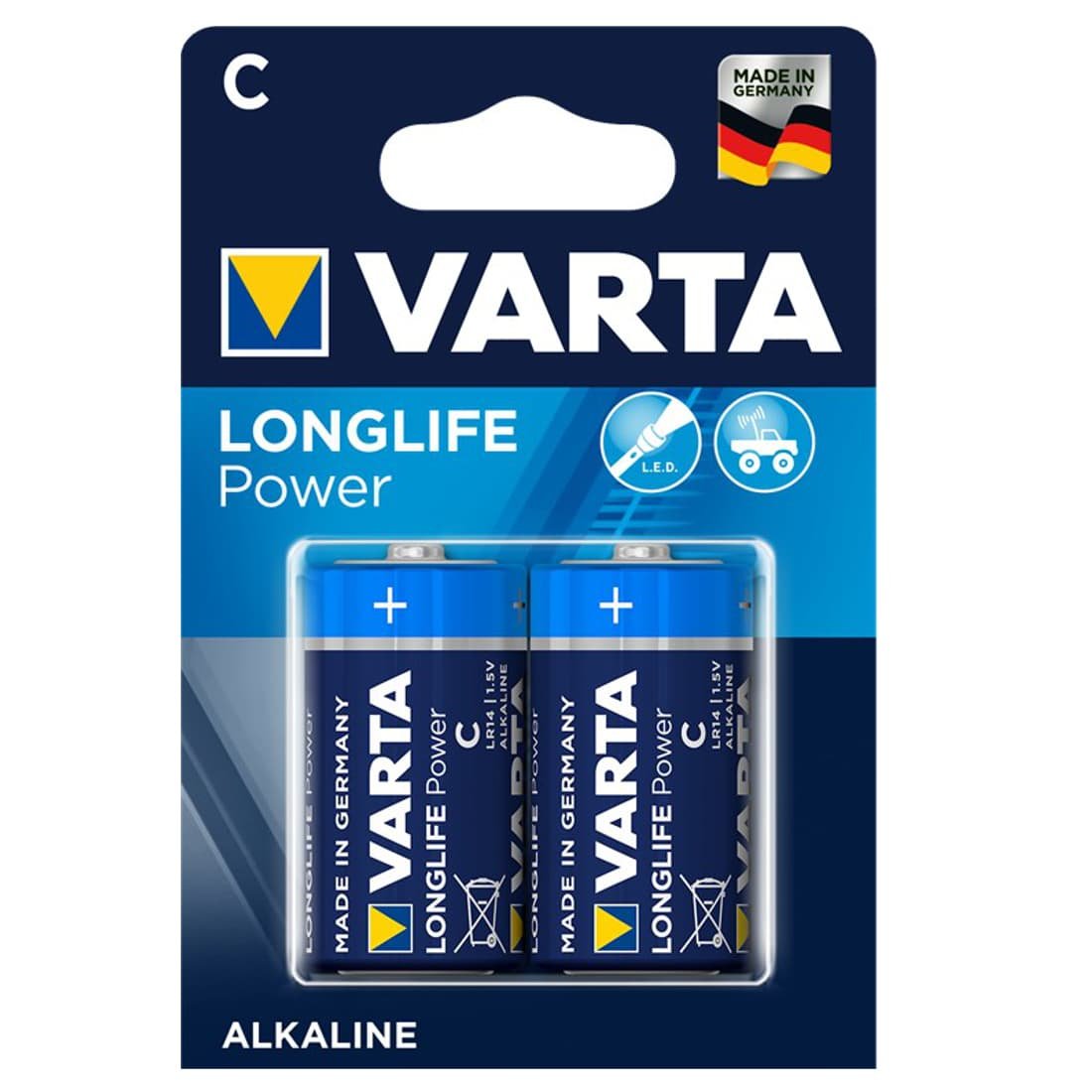 Se Varta Longlife Power C Batterier - 2 stk hos PlusLED.dk